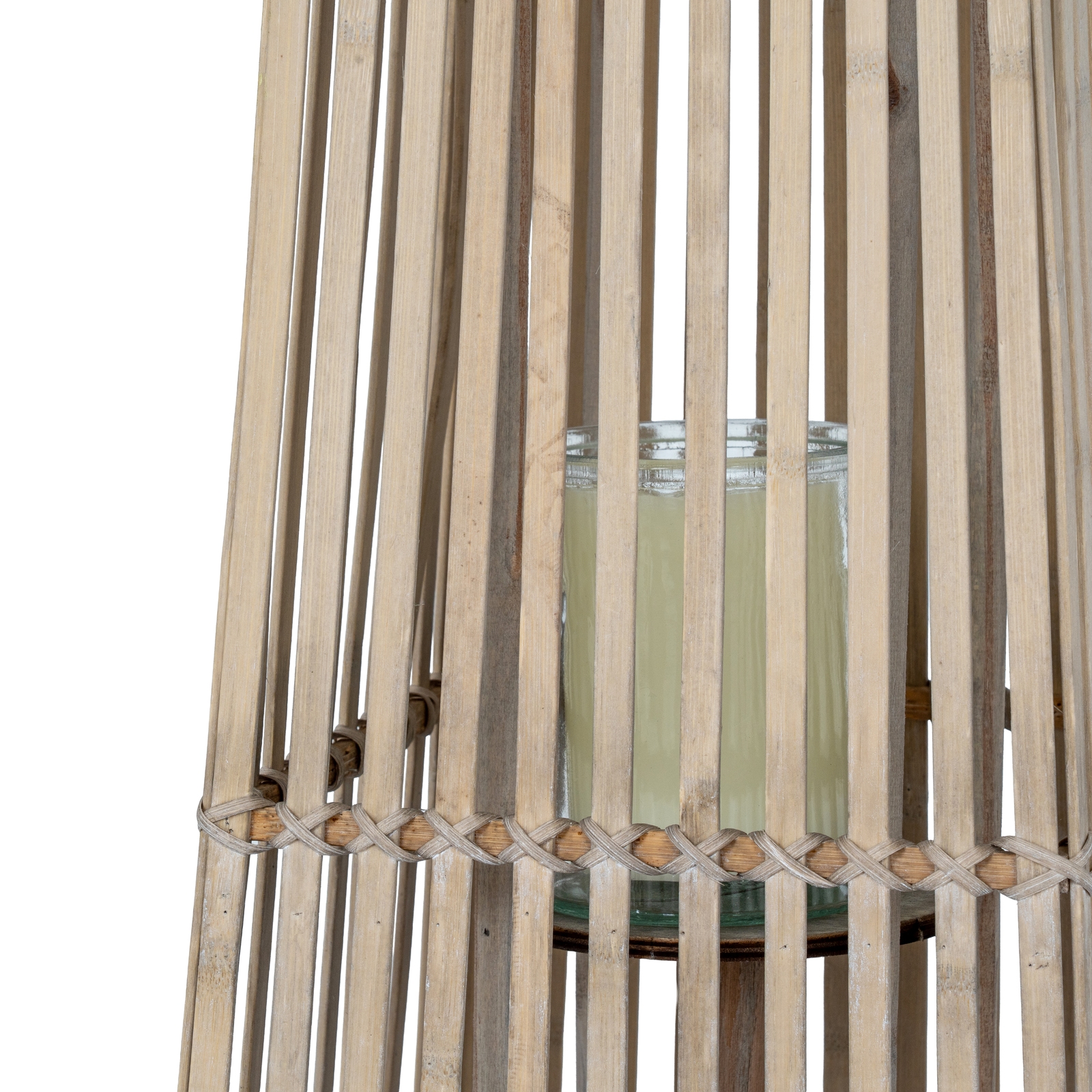 Small Silo Wicker Lantern With Glass Holder - Image 4