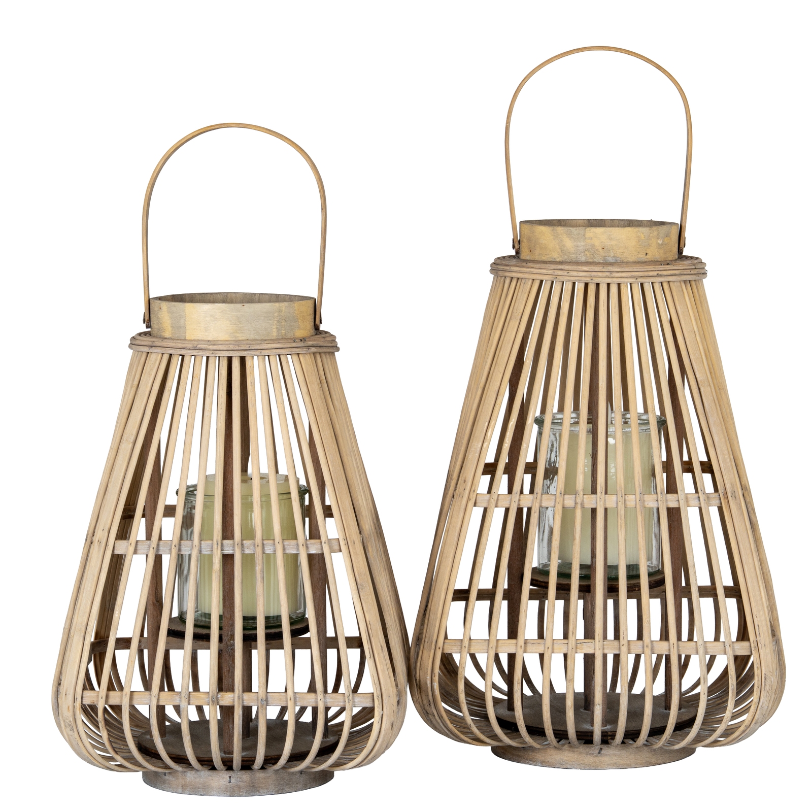Large Peardrop Wicker Lantern With Glass Holder - Image 5