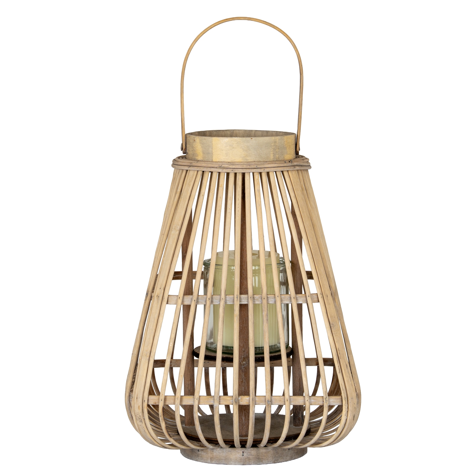 Medium Peardrop Wicker Lantern With Glass Holder - Image 2