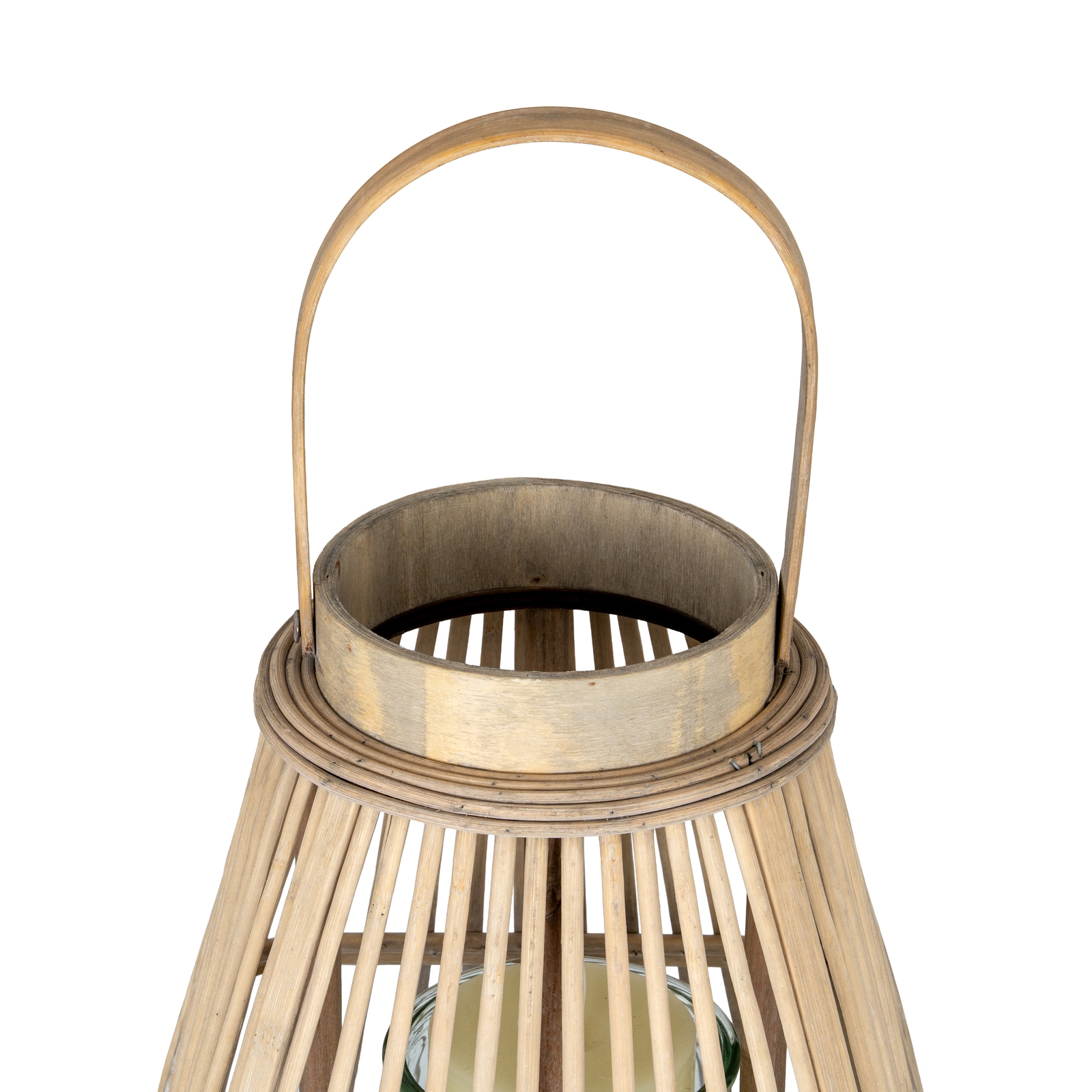 Medium Peardrop Wicker Lantern With Glass Holder - Image 3