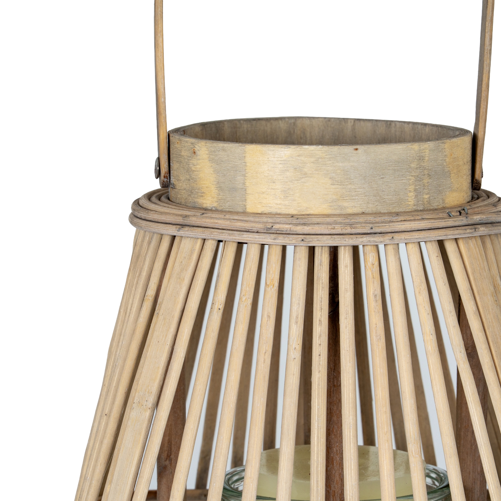 Medium Peardrop Wicker Lantern With Glass Holder - Image 4
