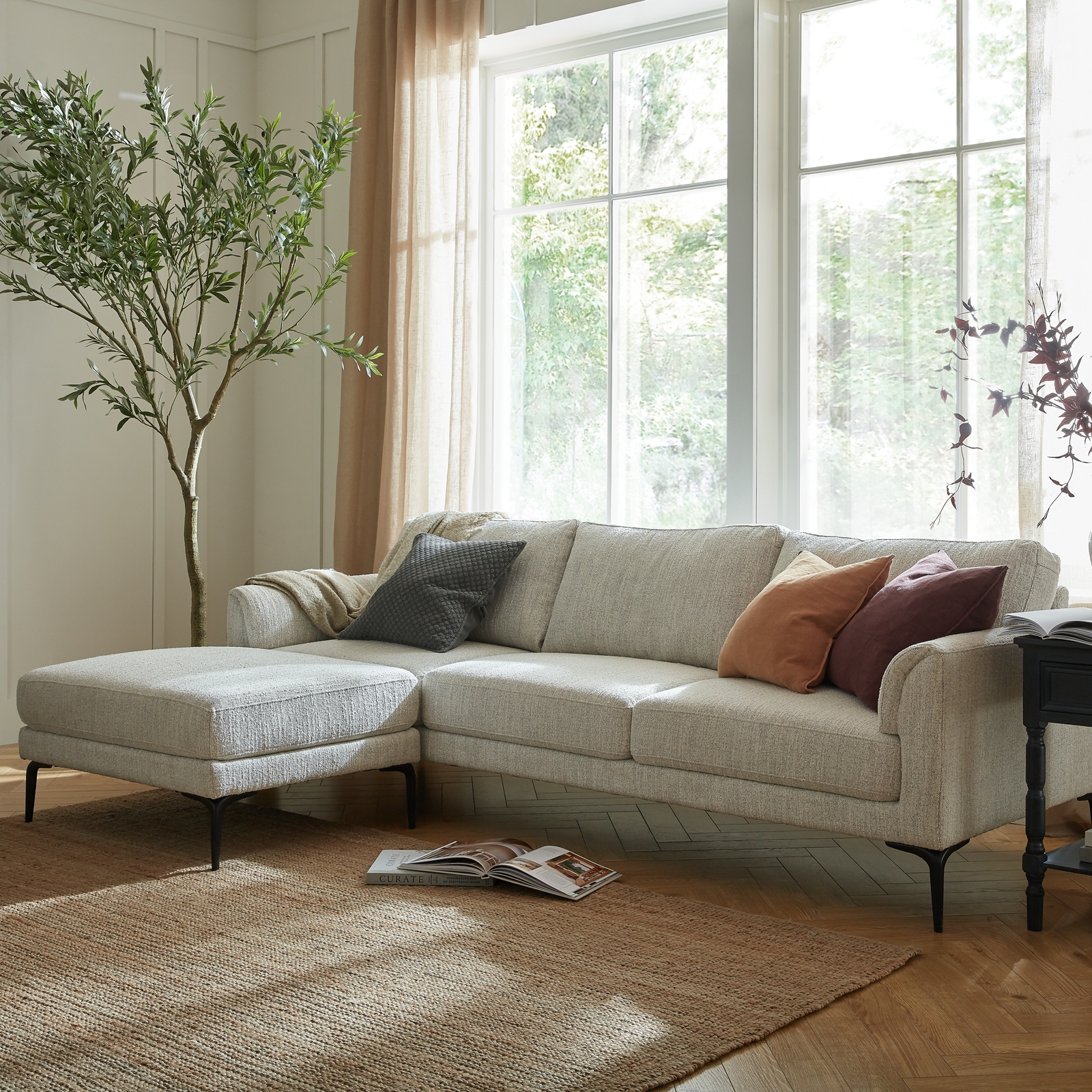 Zephra Three Seater Sofa With Footstool - Image 2