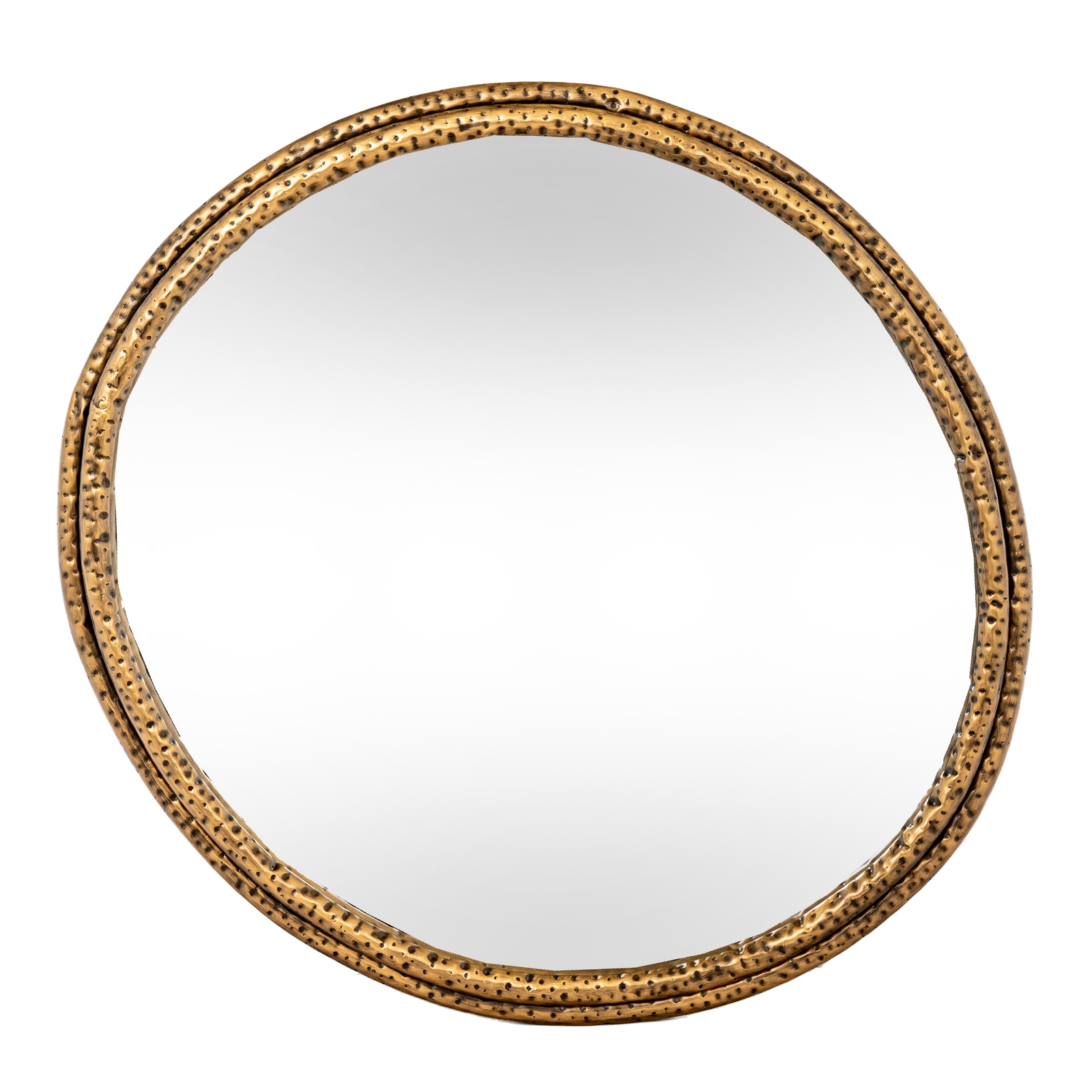 Nahla Small Mirror With Dimpled Frame - Image 1