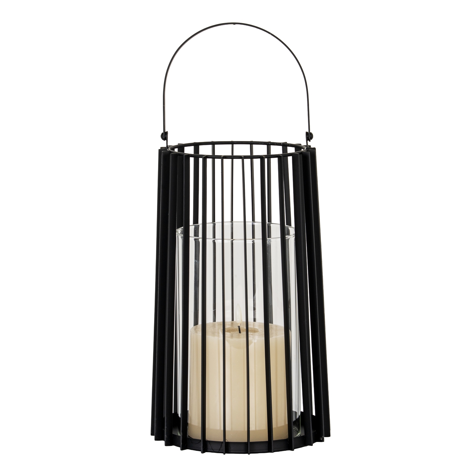 Lynk Large Lantern With Handle And Glass Candle Holder - Image 2