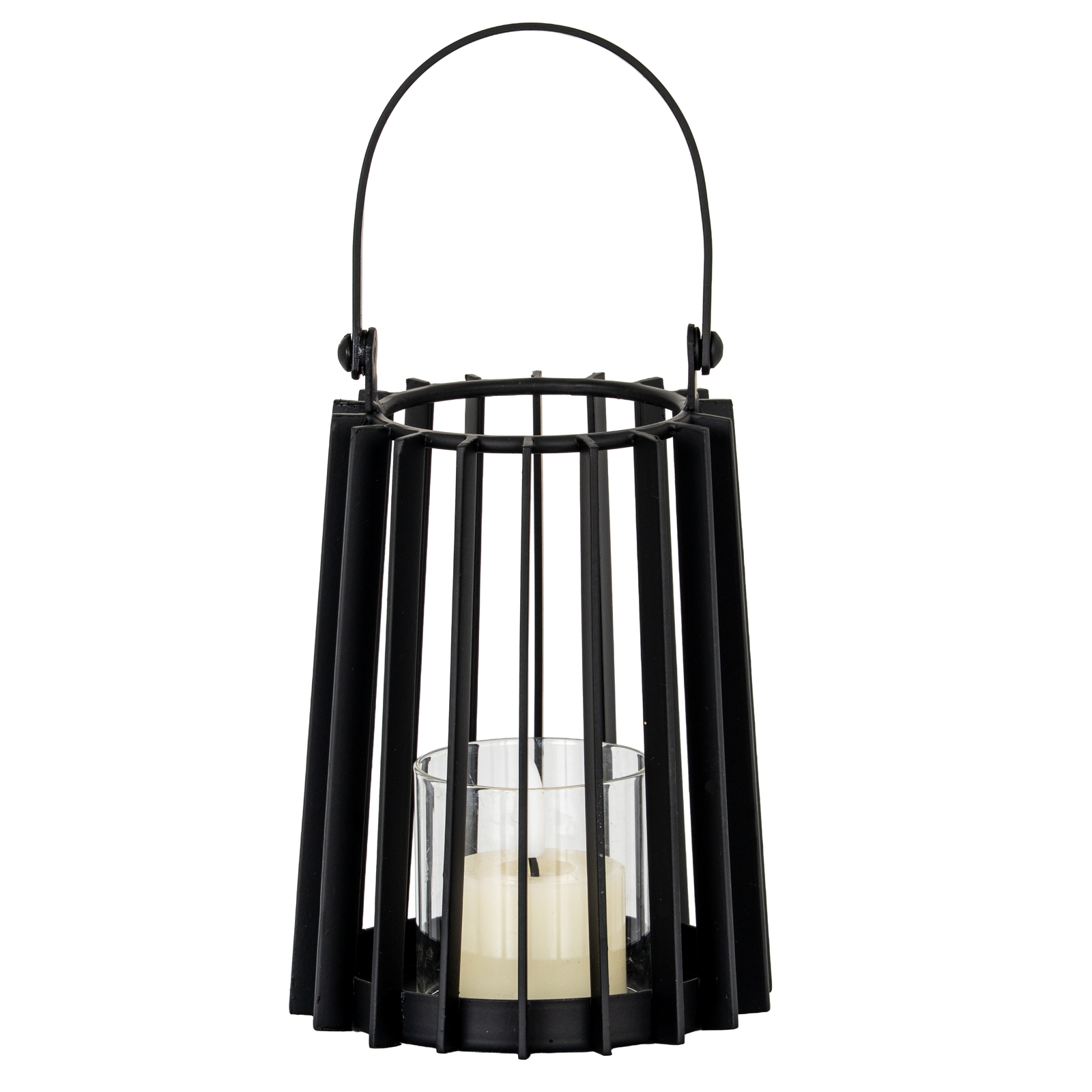 Lynk Small Lantern With Handle And Glass Candle Holder - Image 2