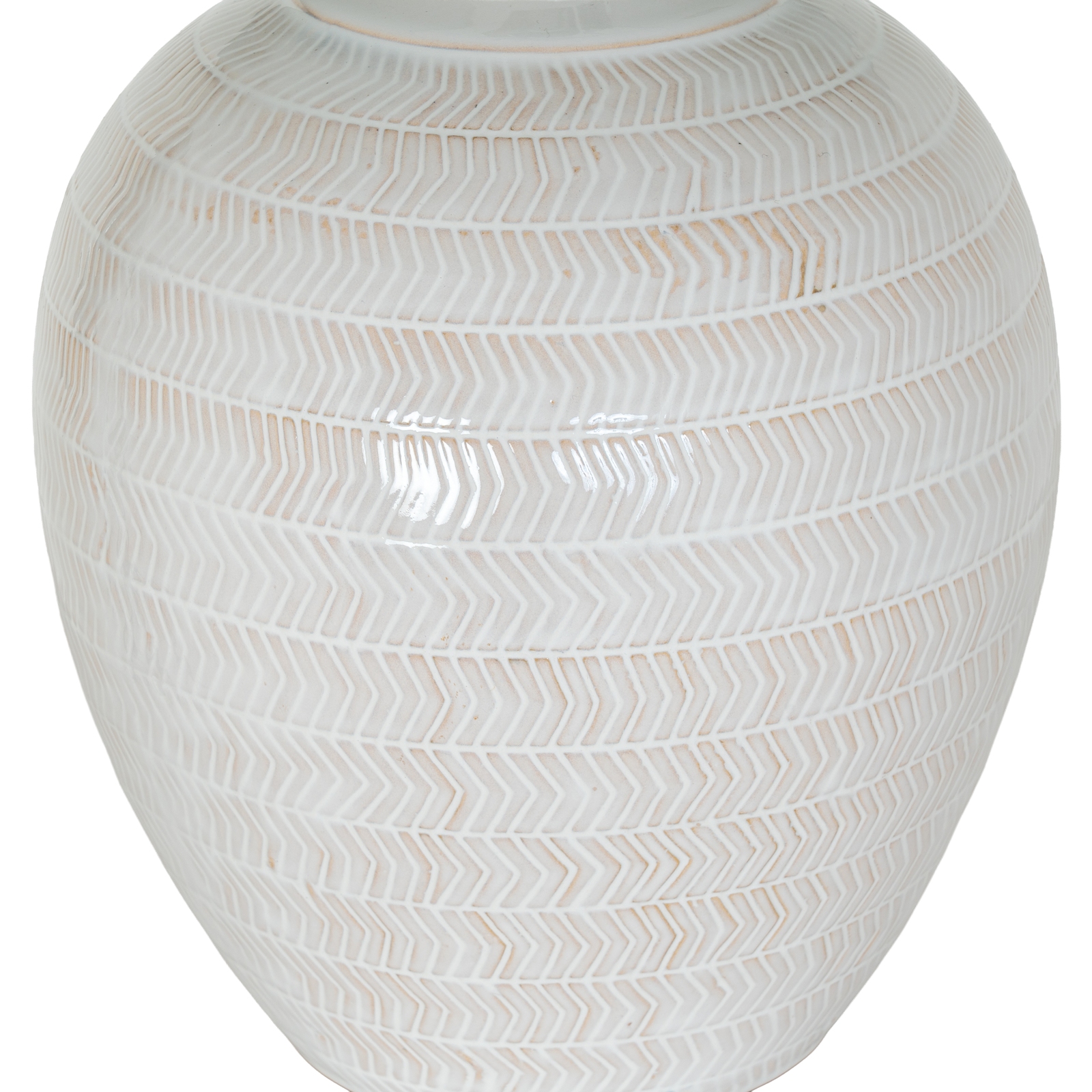 Chevronne Ceramic Table Lamp With Linen Shade - Image 3