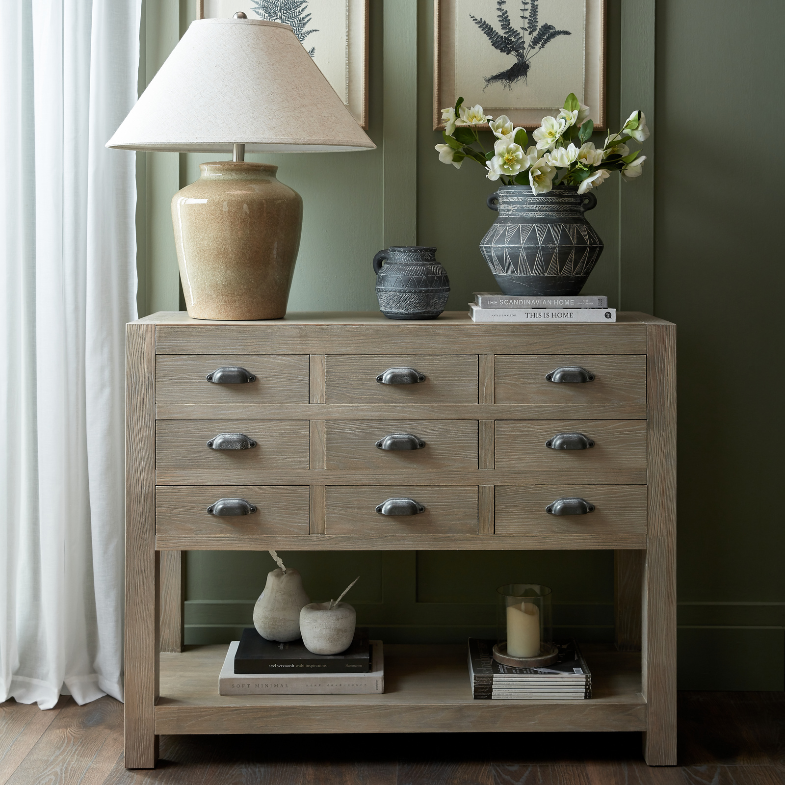 Mottura Ceramic Table Lamp With Edged Linen Shade - Image 6
