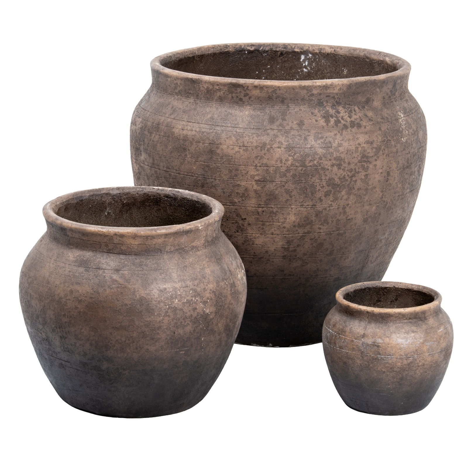 Arden Earthen Wash Set Of 3 Belly Pots - Image 1