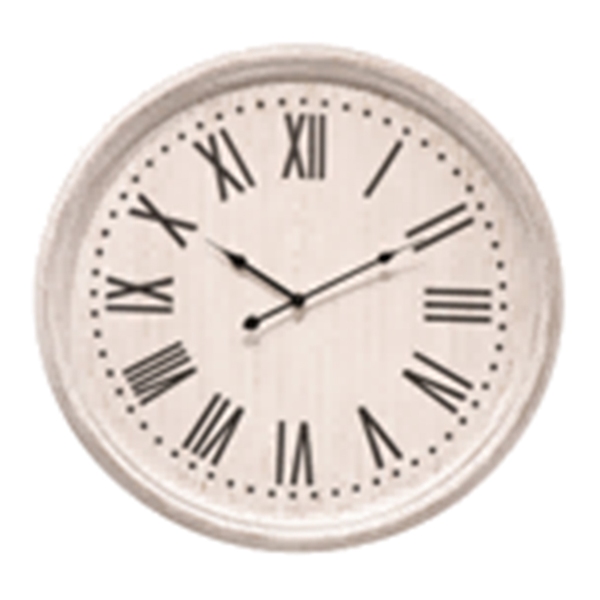 White Wash Clock With Black Numerals - Image 1