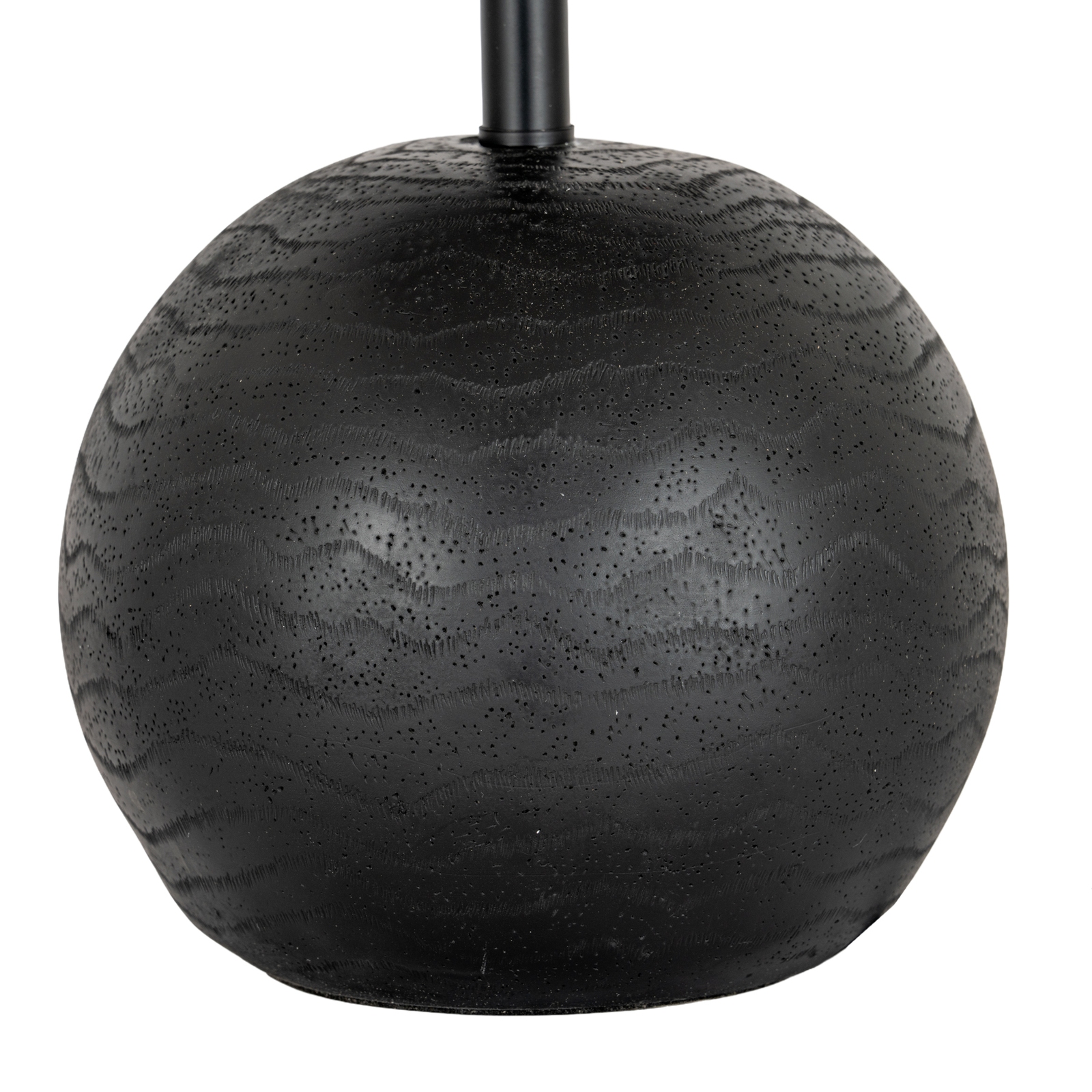 Black Cannon Table Lamp With Hessian Shade - Image 3