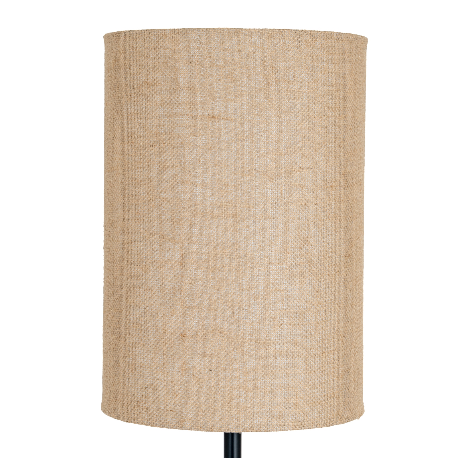 Black Cannon Floor Lamp With Hessian Shade - Image 3