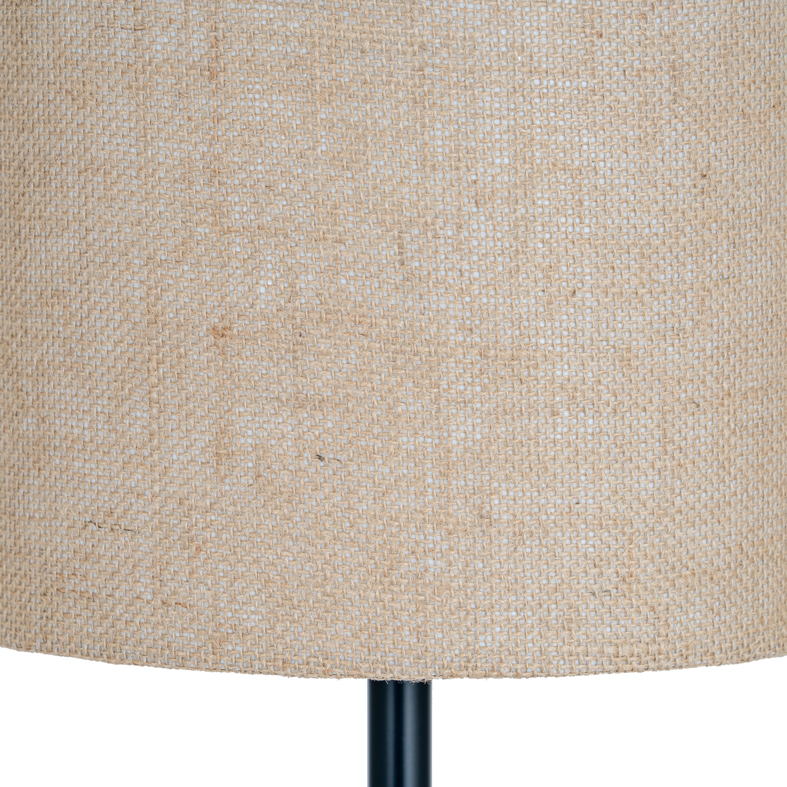 Black Cannon Floor Lamp With Hessian Shade - Image 4