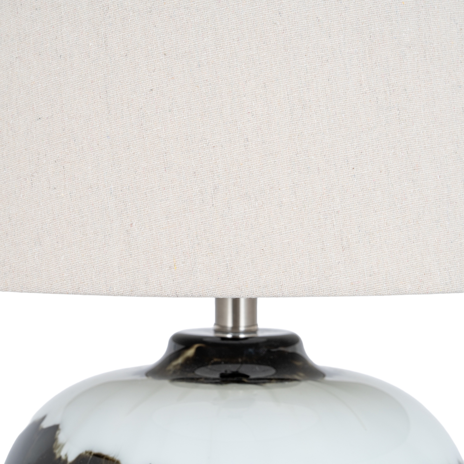 Midnight Shadows Squat Table Lamp With Linen Shade - Image 3