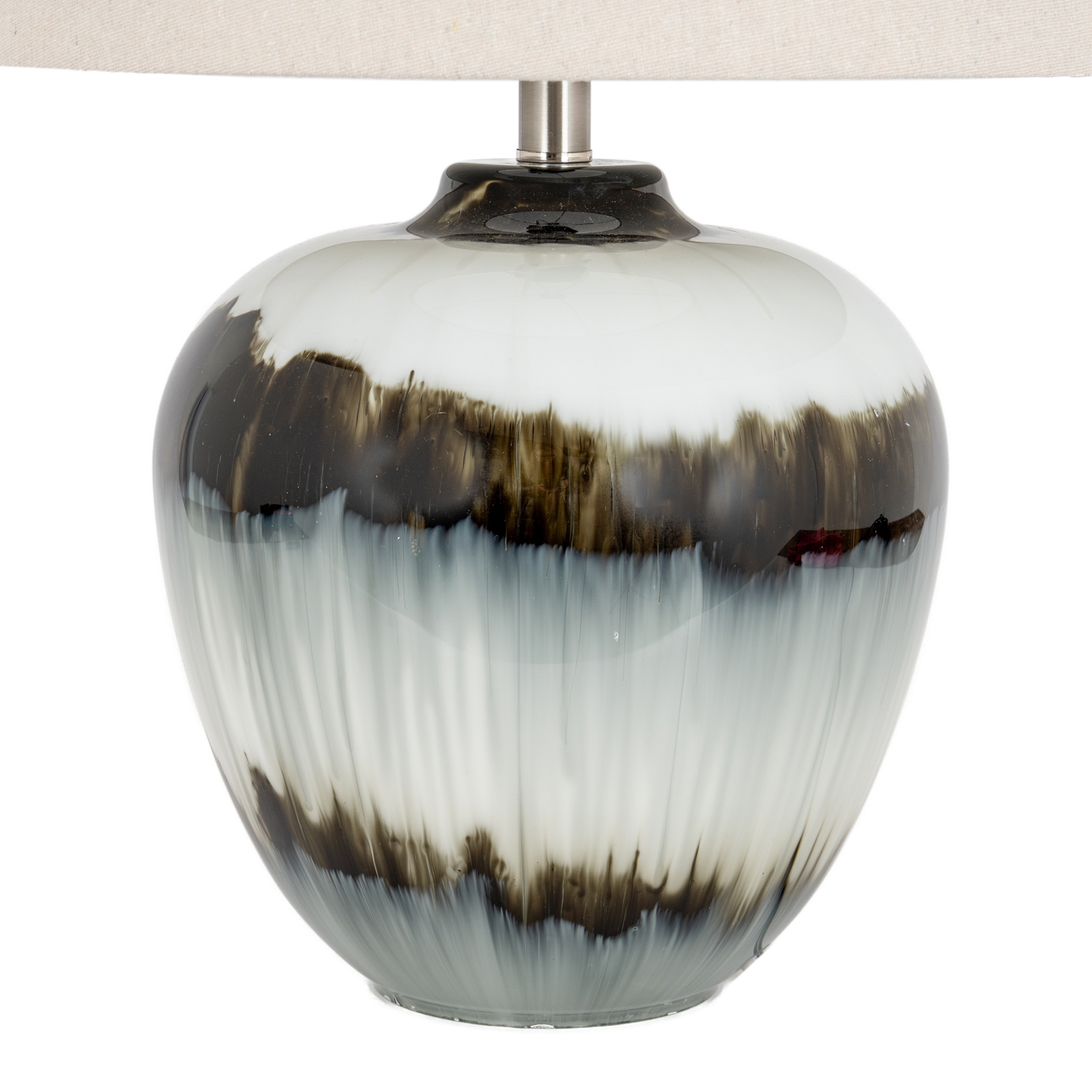 Midnight Shadows Squat Table Lamp With Linen Shade - Image 4