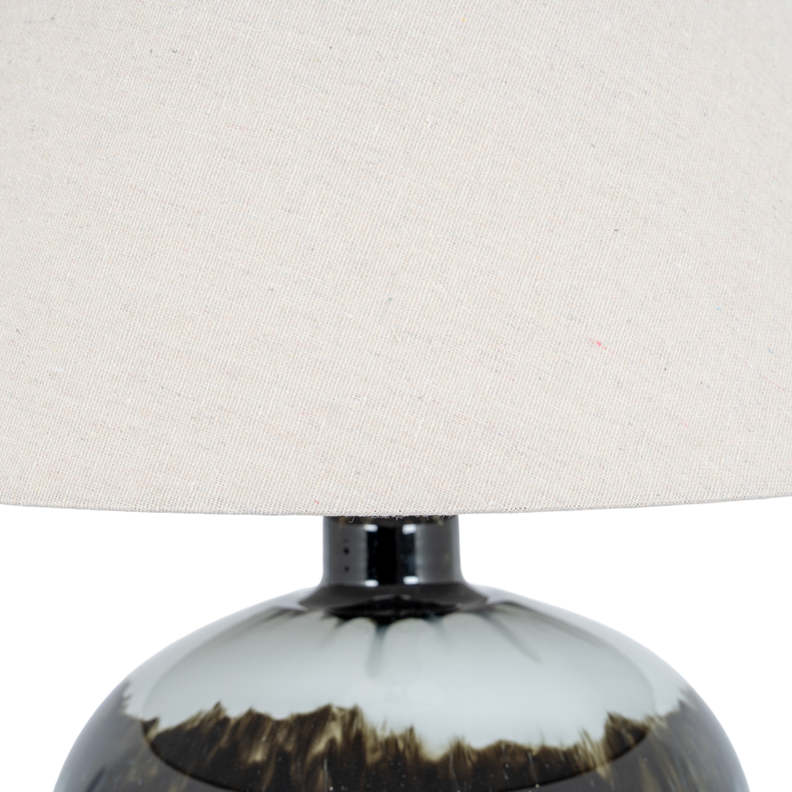 Midnight Shadows Squat Table Lamp With Linen Shade - Image 3