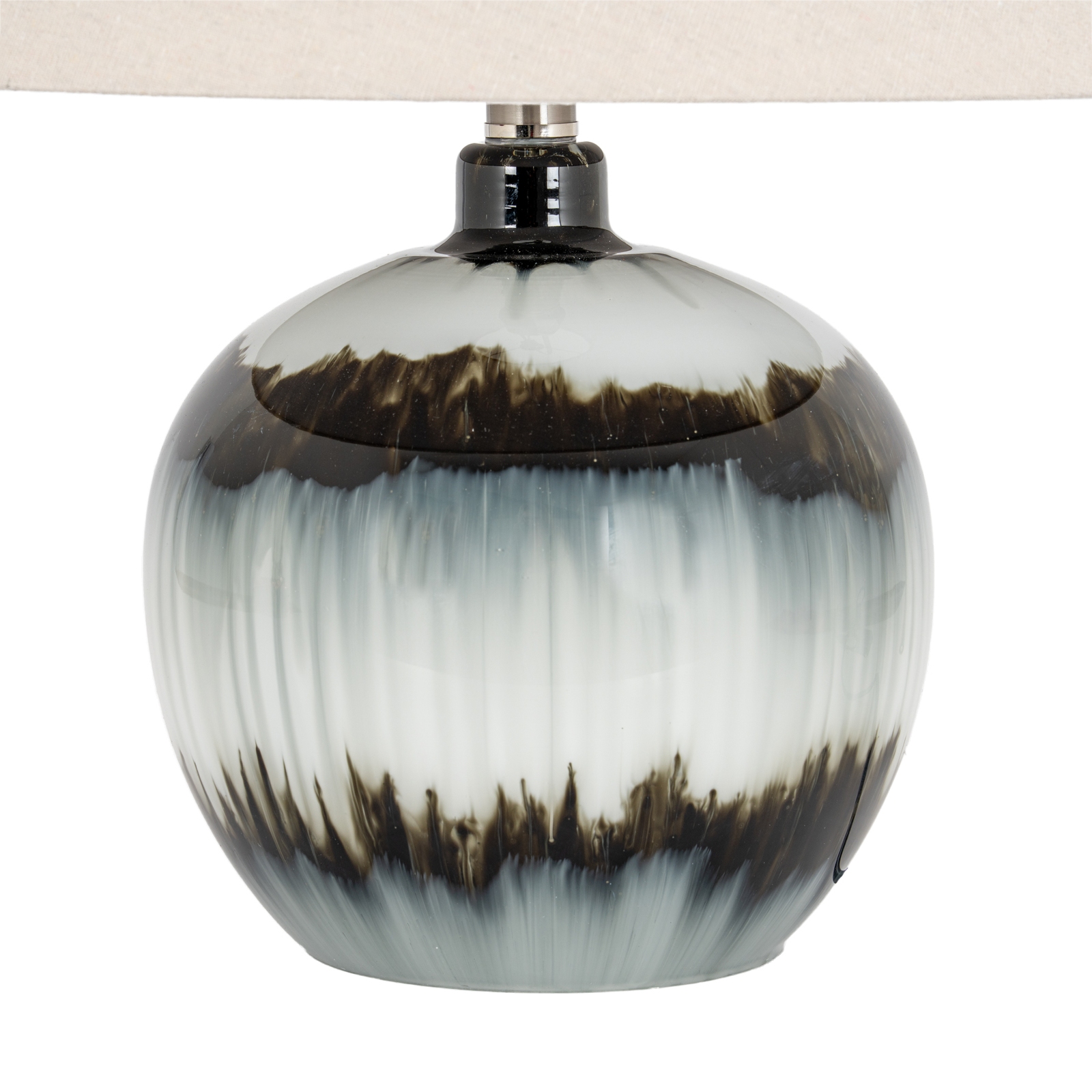 Midnight Shadows Squat Table Lamp With Linen Shade - Image 4