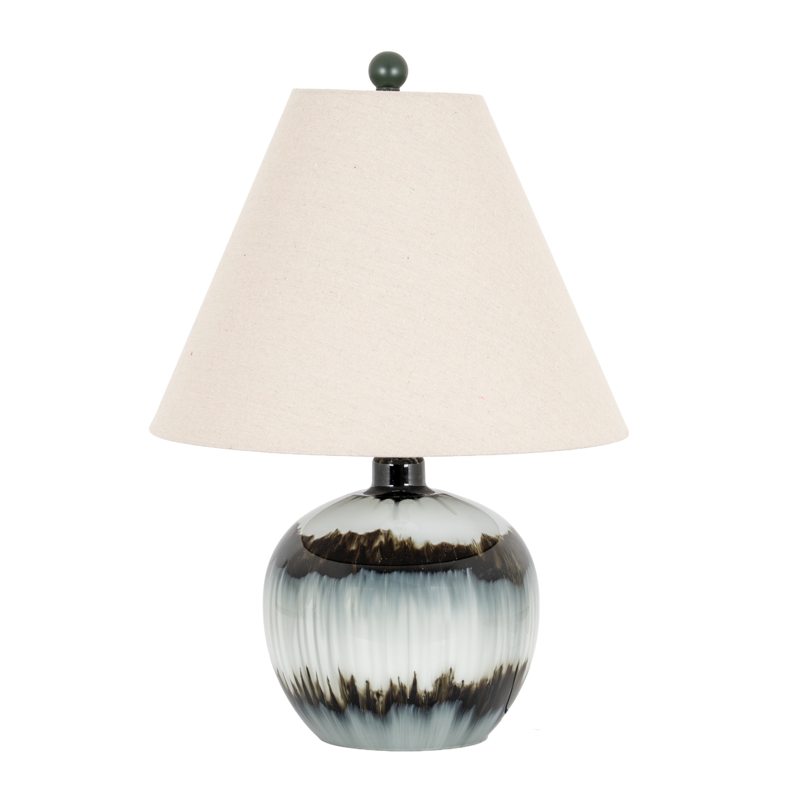 Midnight Shadows Squat Table Lamp With Linen Shade - Image 1