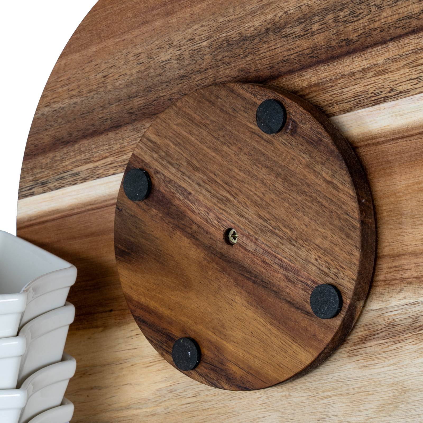 Acacia Lazy Susan including Ceramic Serving Bowls - Image 6