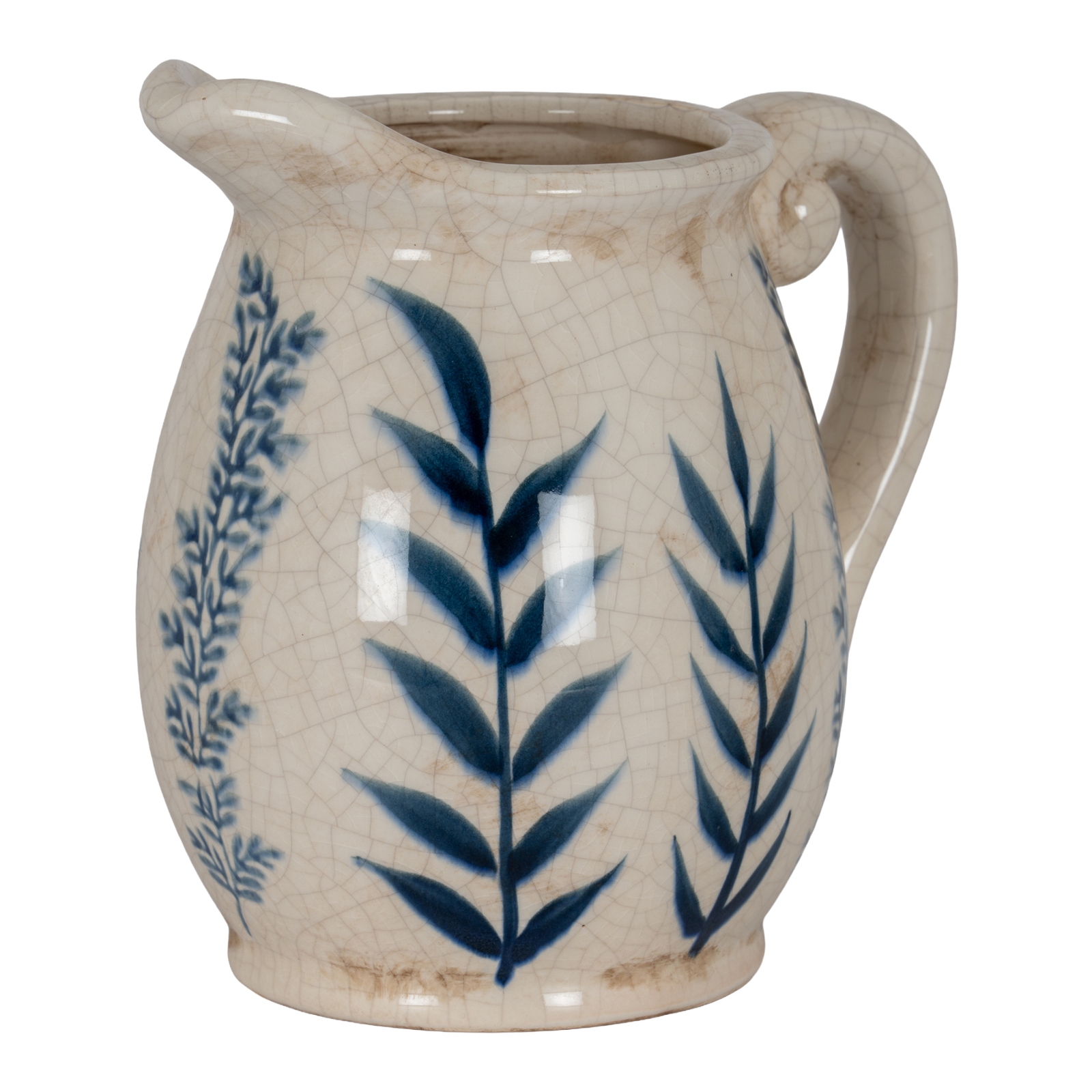 Small Blue Flora Olpe Jug Vase - Image 1
