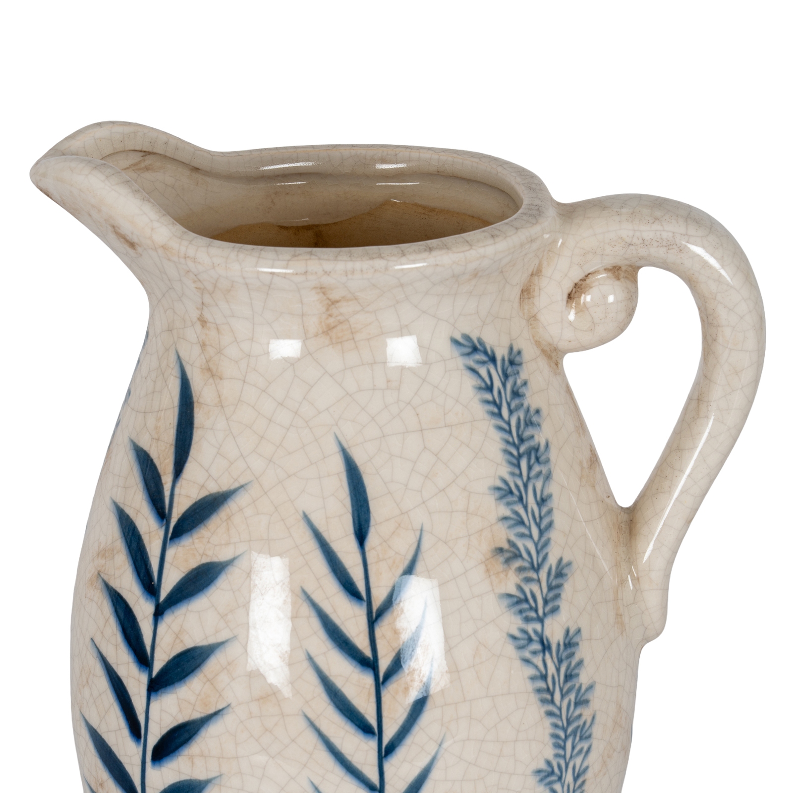 Large Blue Flora Olpe Jug Vase - Image 2
