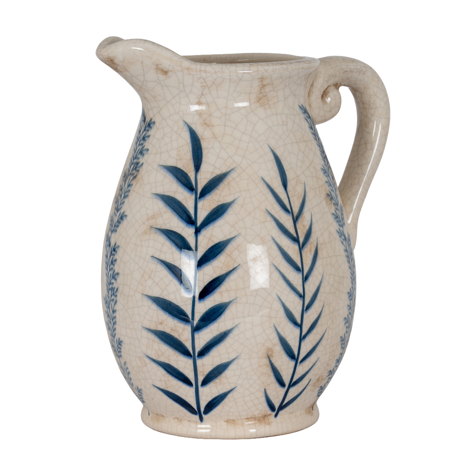 Large Blue Flora Olpe Jug Vase - Image 1