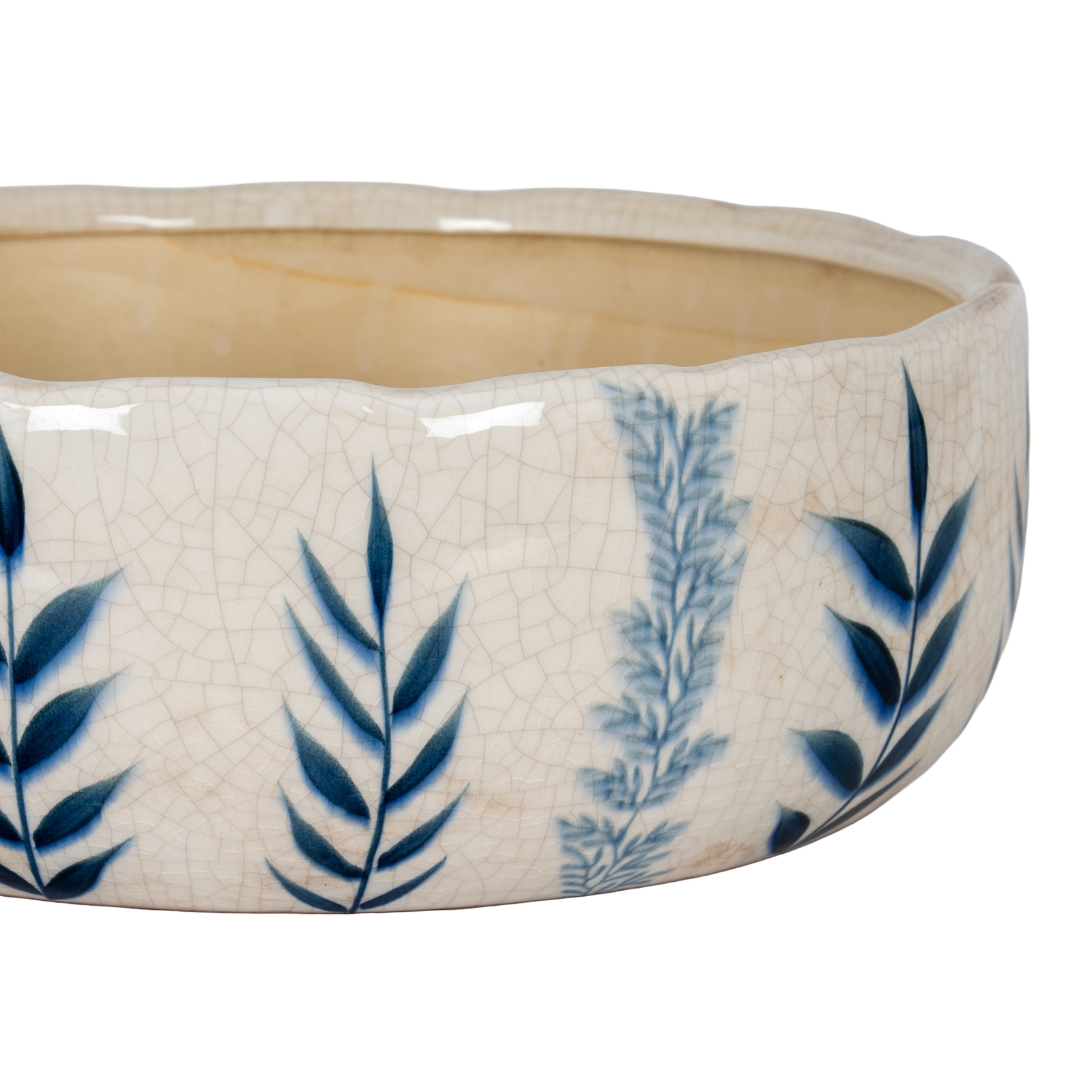 Large Blue Flora Bowl Pot - Image 2
