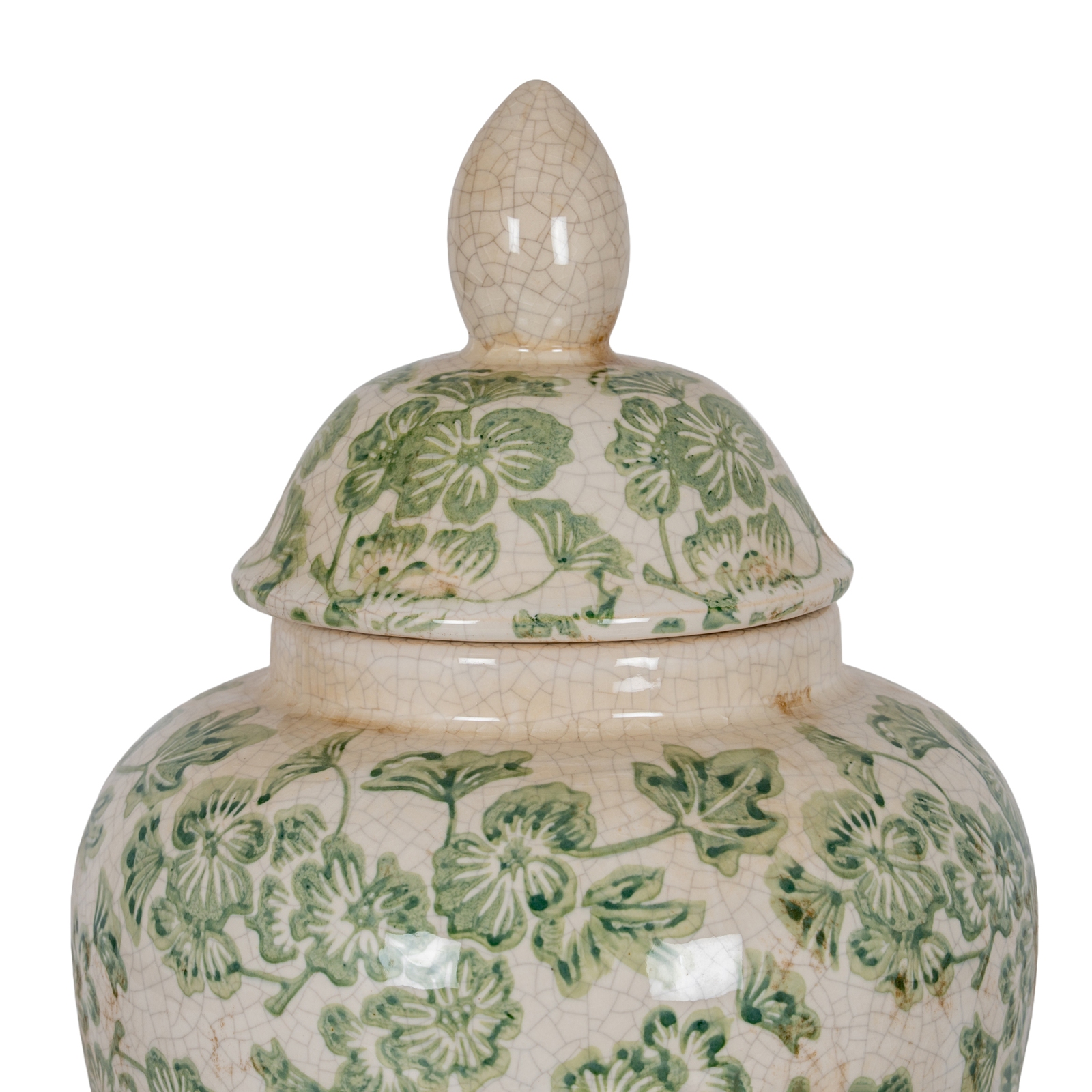 Green Clover Ceramic Ginger Jar - Image 2