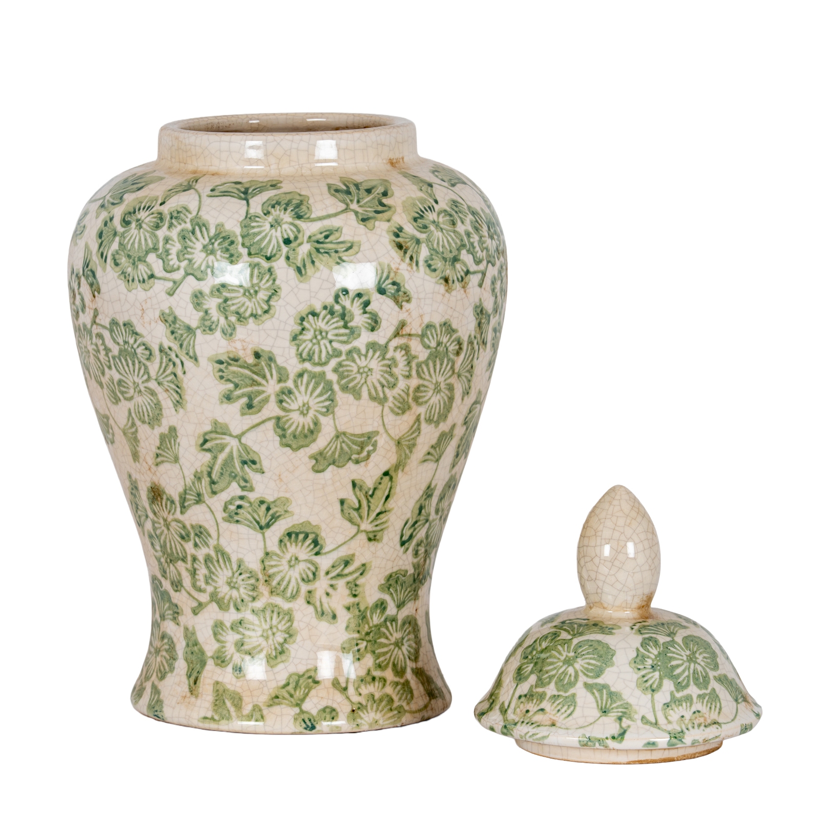 Green Clover Ceramic Ginger Jar - Image 4