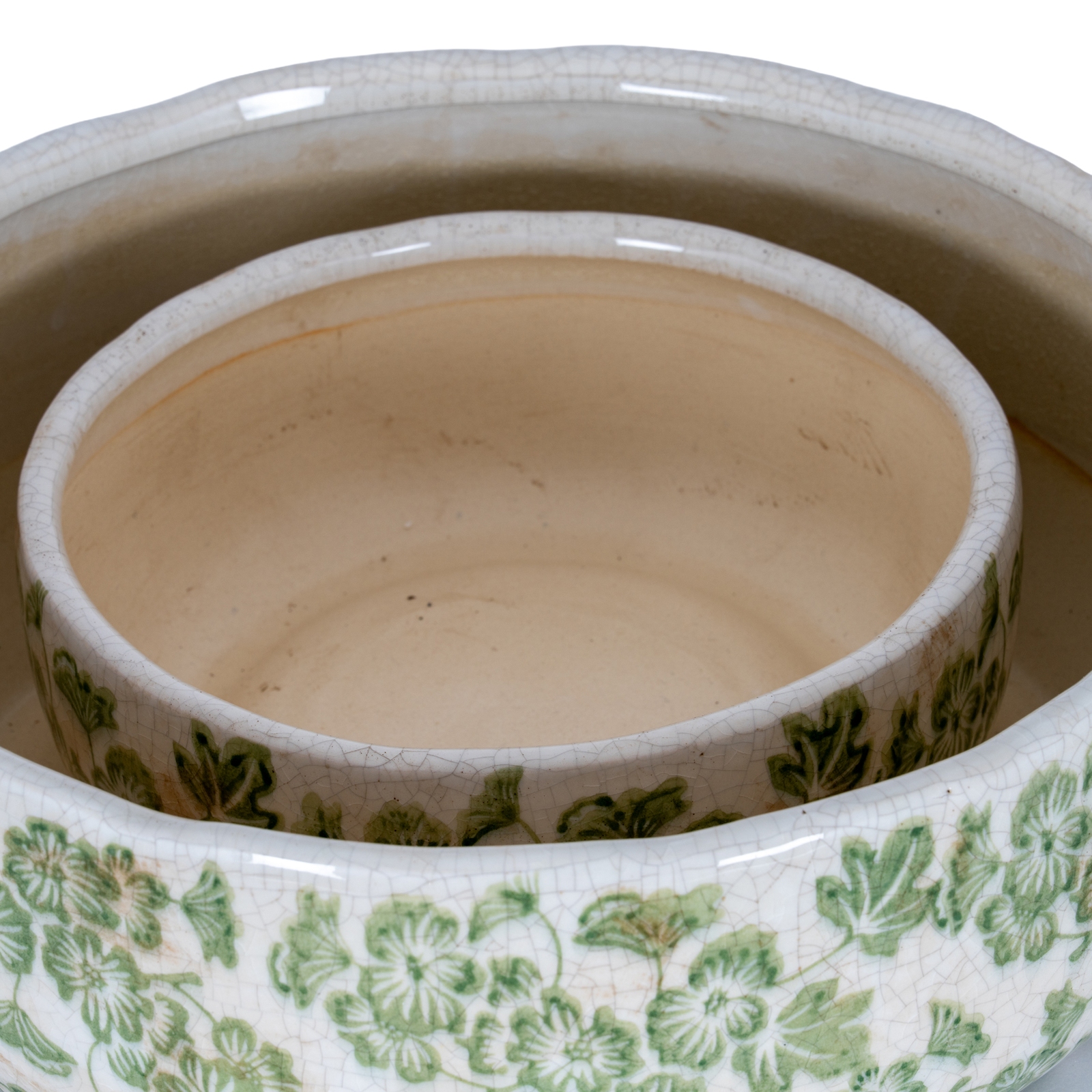 Small Green Clover Ceramic Bowl Pot - Image 4