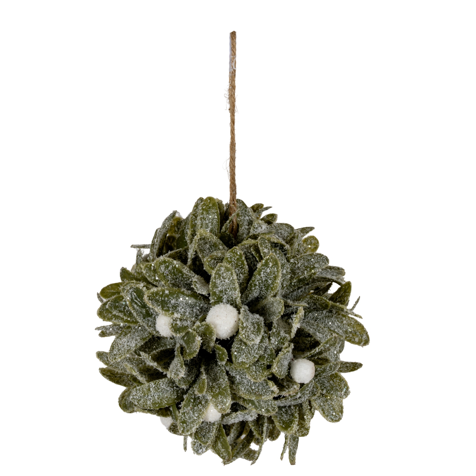 Frosted Mistletoe Ball Decoration - Image 1