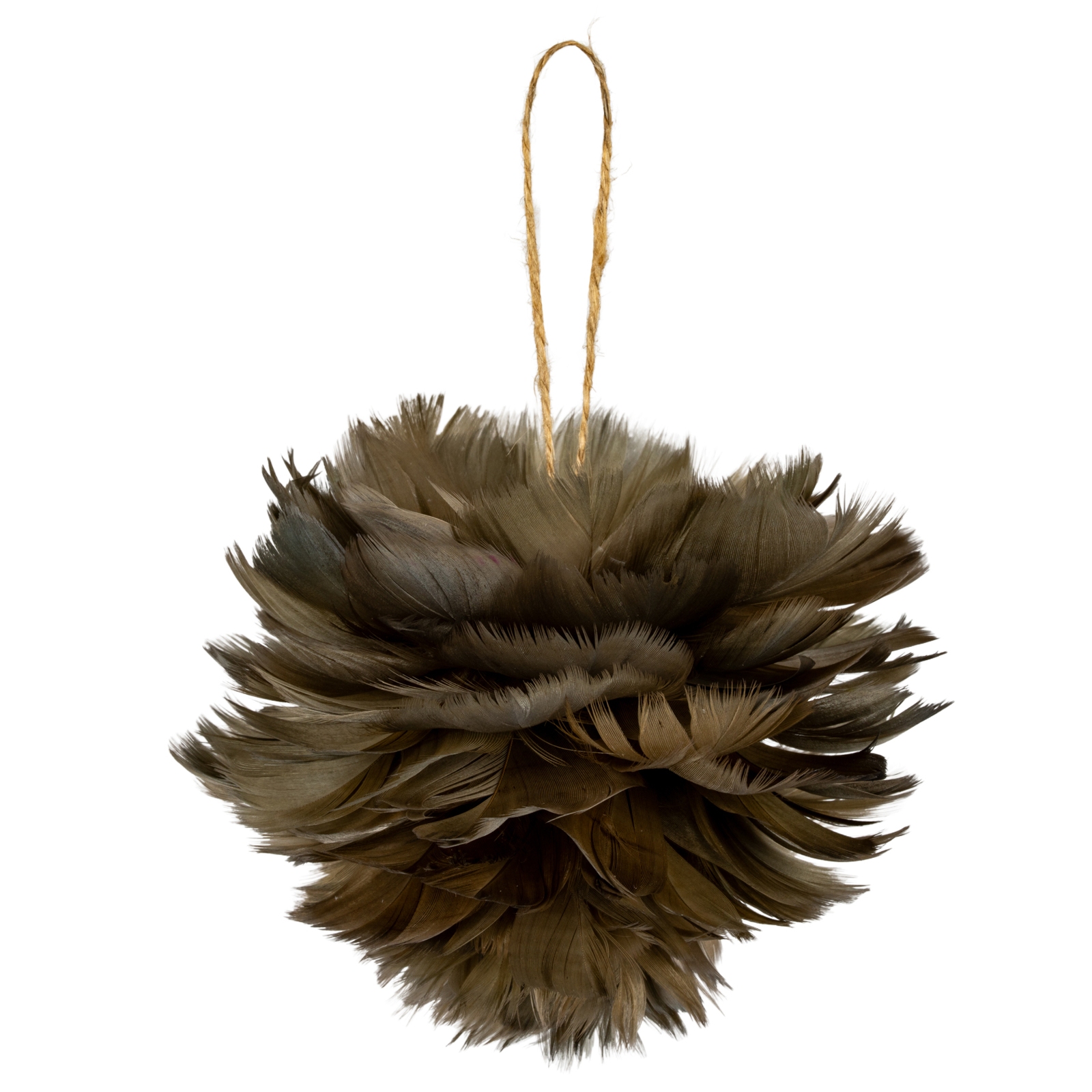 Medium Fawn Feather Ball Decoration - Image 1