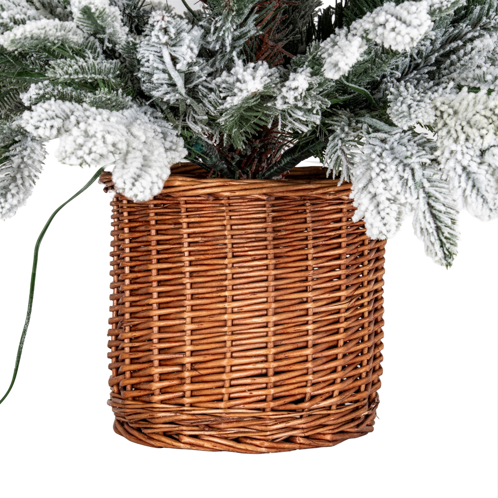 Snowy Norway Fir Pre-Lit Led 300L Fir Tree In Rattan Pot - Image 3