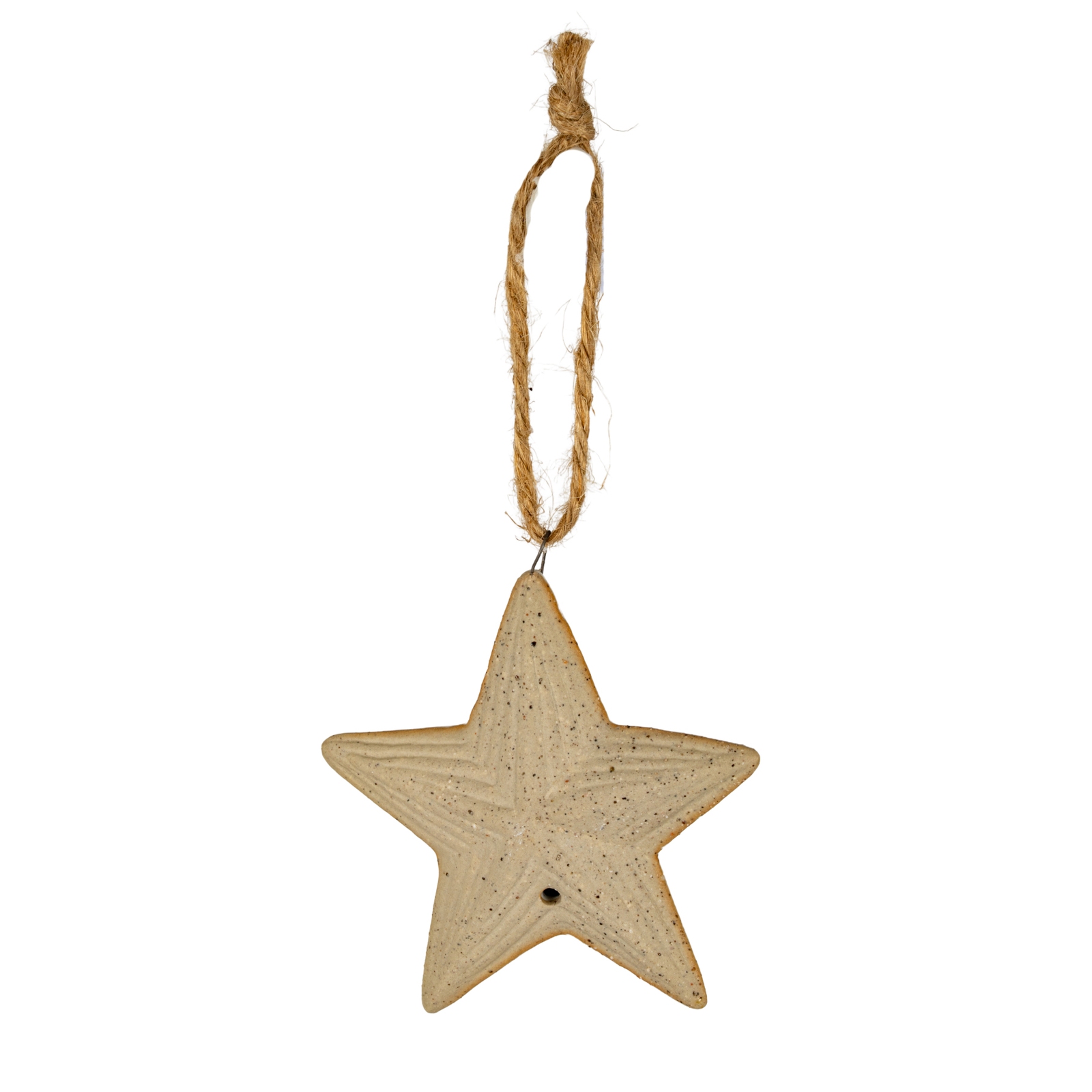Flurry Star Rustic Ceramic Tree Ornament - Image 1