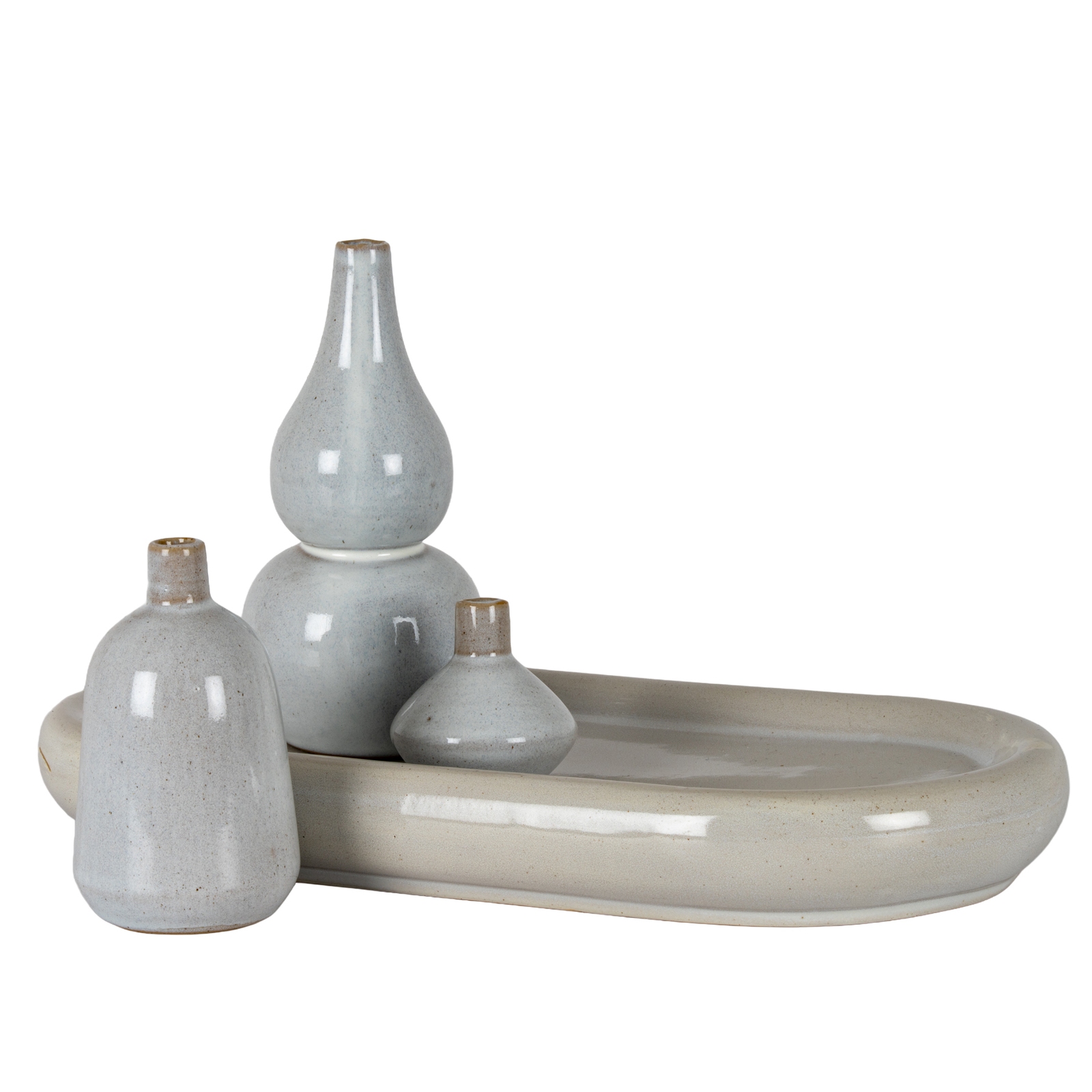 Mellow Ceramic Set Of 3 Assorted Vases And Plate - Image 2