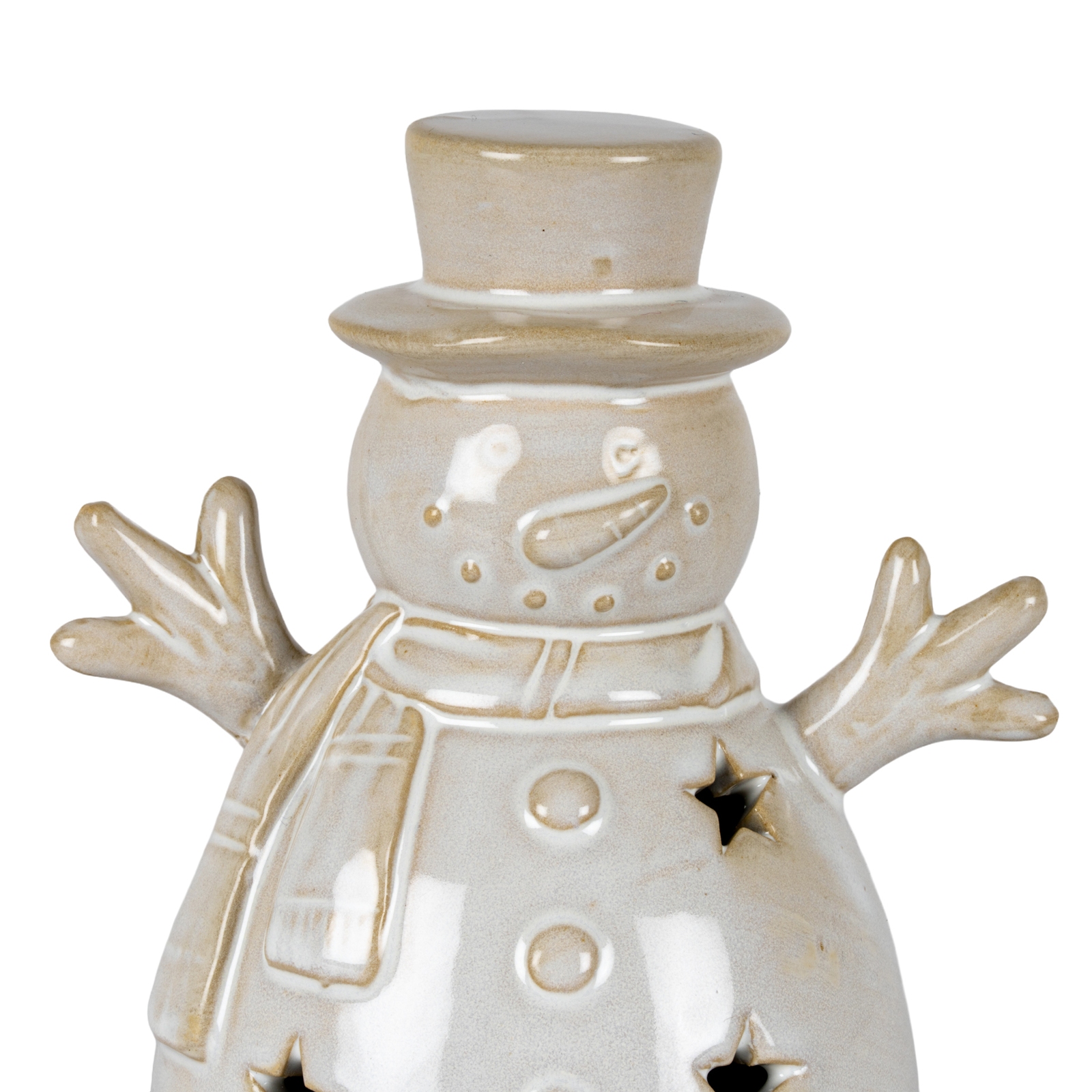 Alora Ceramic Small Snowman With LED Light - Image 3