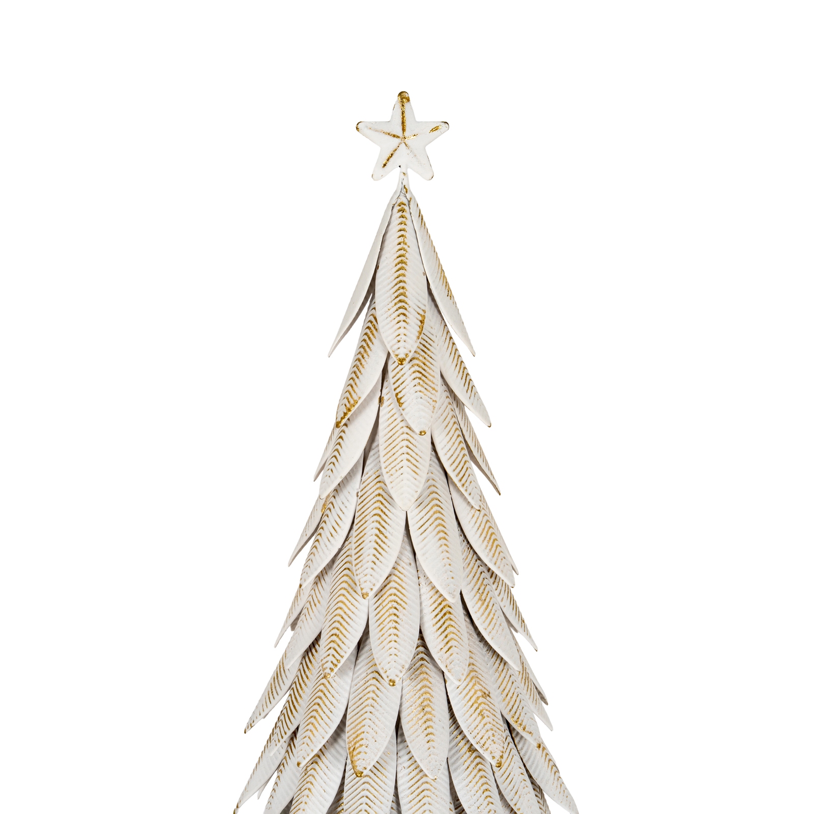 Large White Metal Christmas Tree on Wooden Stand - Image 2