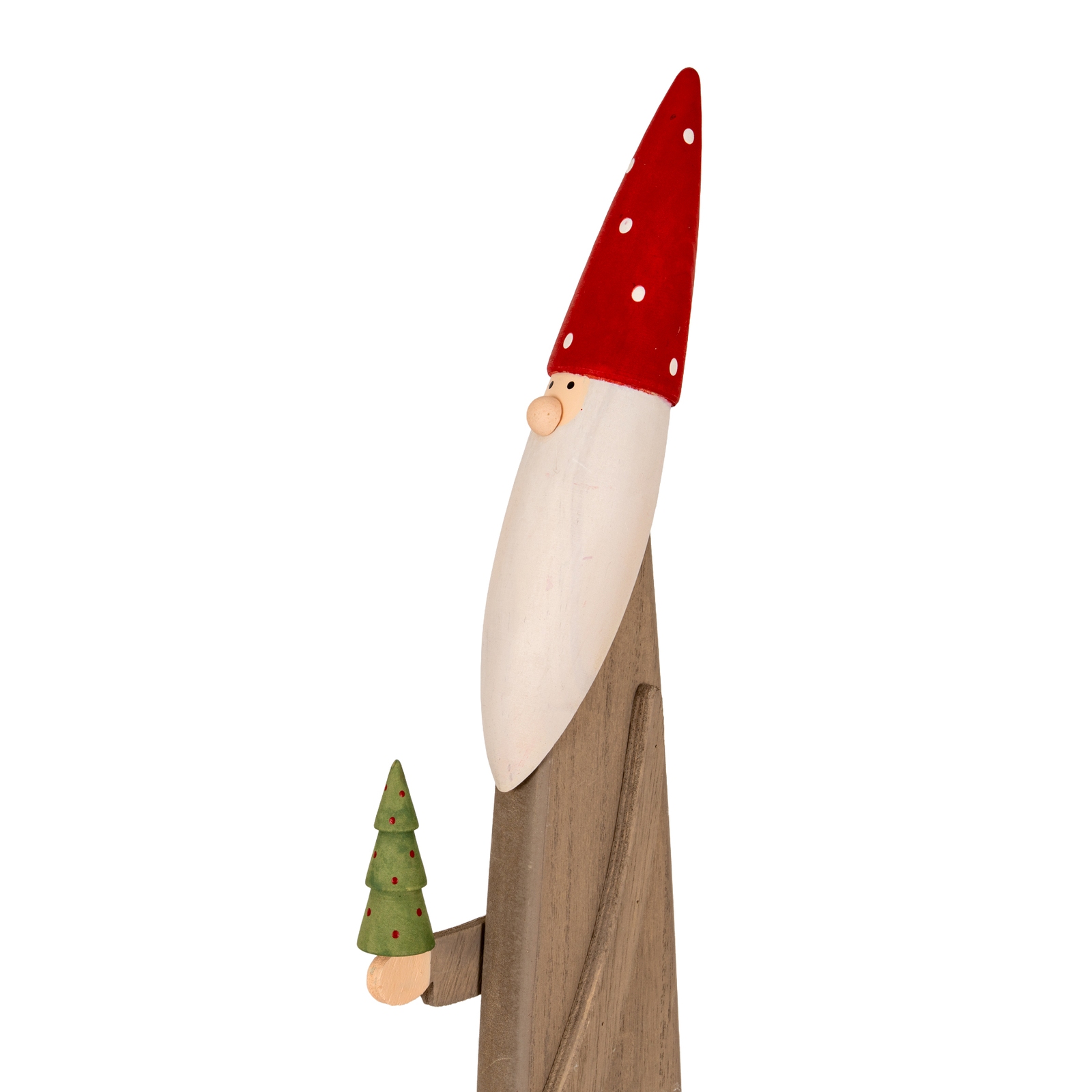 Wooden Festive Elf with Tree and Bell - Image 2