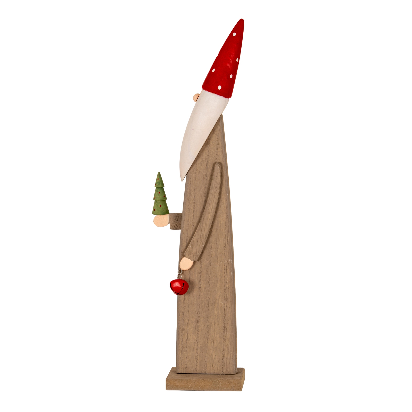 Wooden Festive Elf with Tree and Bell - Image 3
