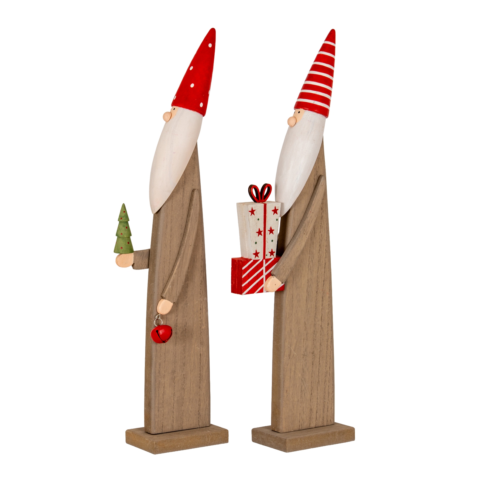 Wooden Festive Elf with Tree and Bell - Image 4