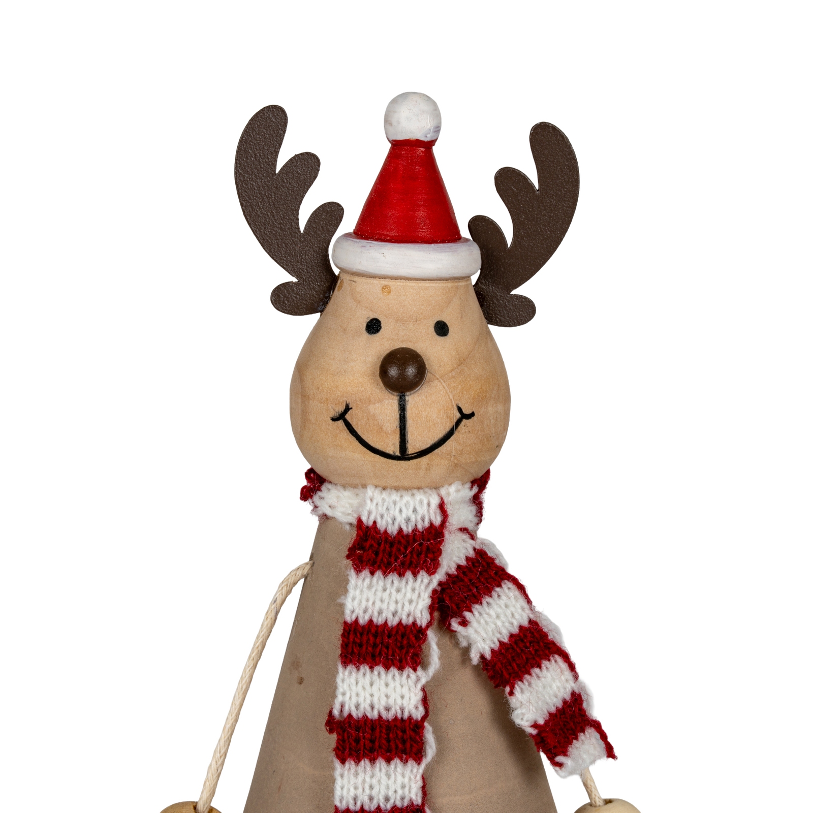 Wooden Jolly Sitting Reindeer Decoration - Image 3
