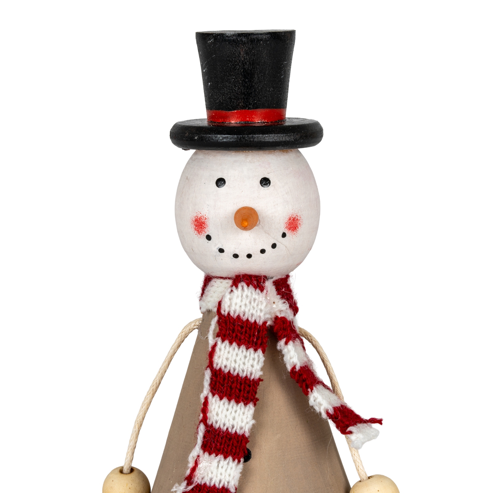 Wooden Jolly Sitting Snowman Decoration - Image 3