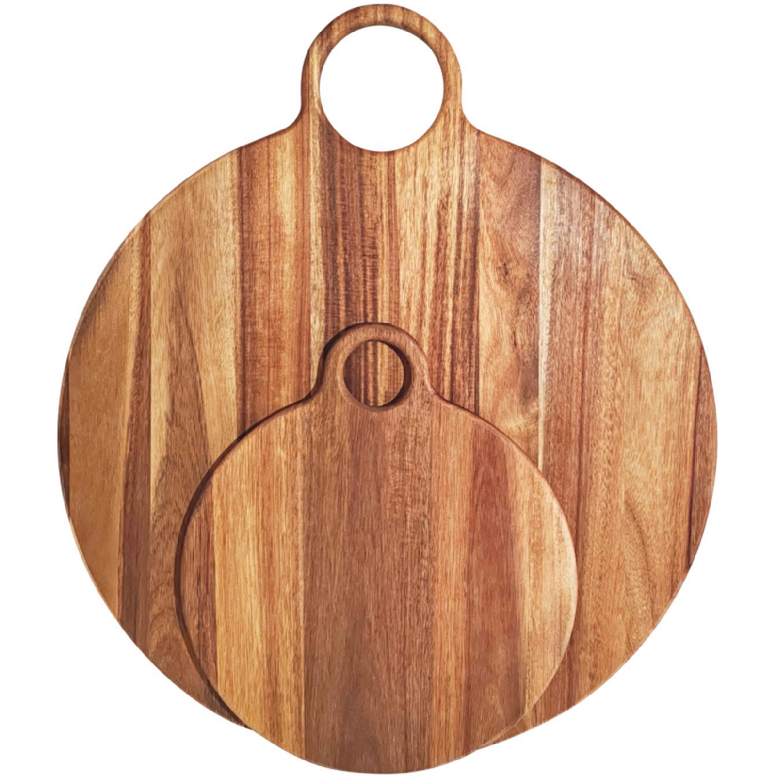 Small Round Acacia Serving Board With Handle - Image 1