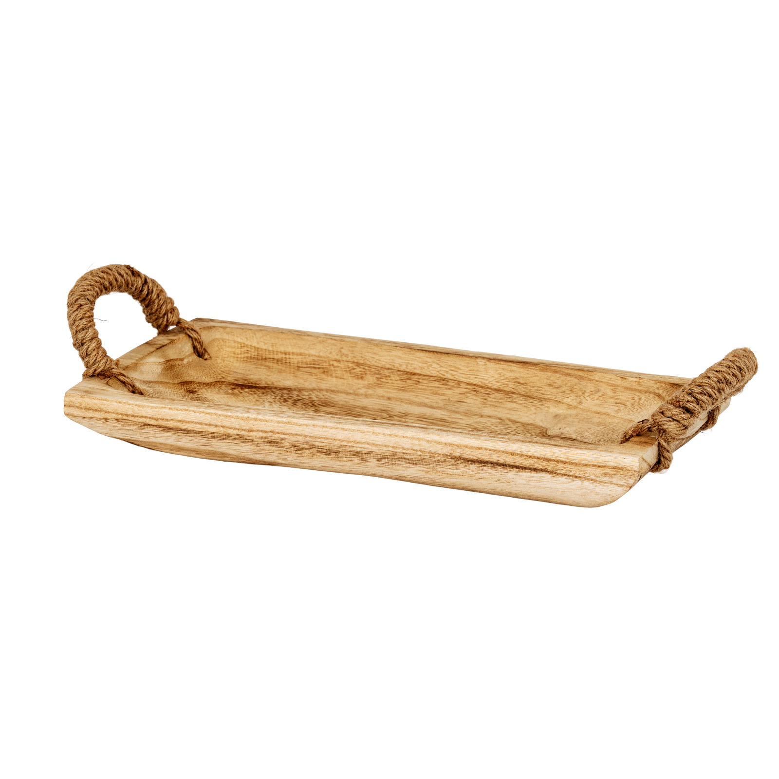Set Of 4 Artisan Rectangular Trays With Rope Handles - Image 5