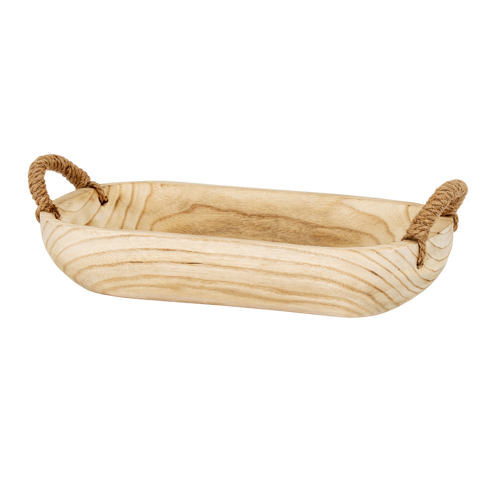 Set Of 2 Artisan Deep Rectangular Trays With Rope Handles - Image 4