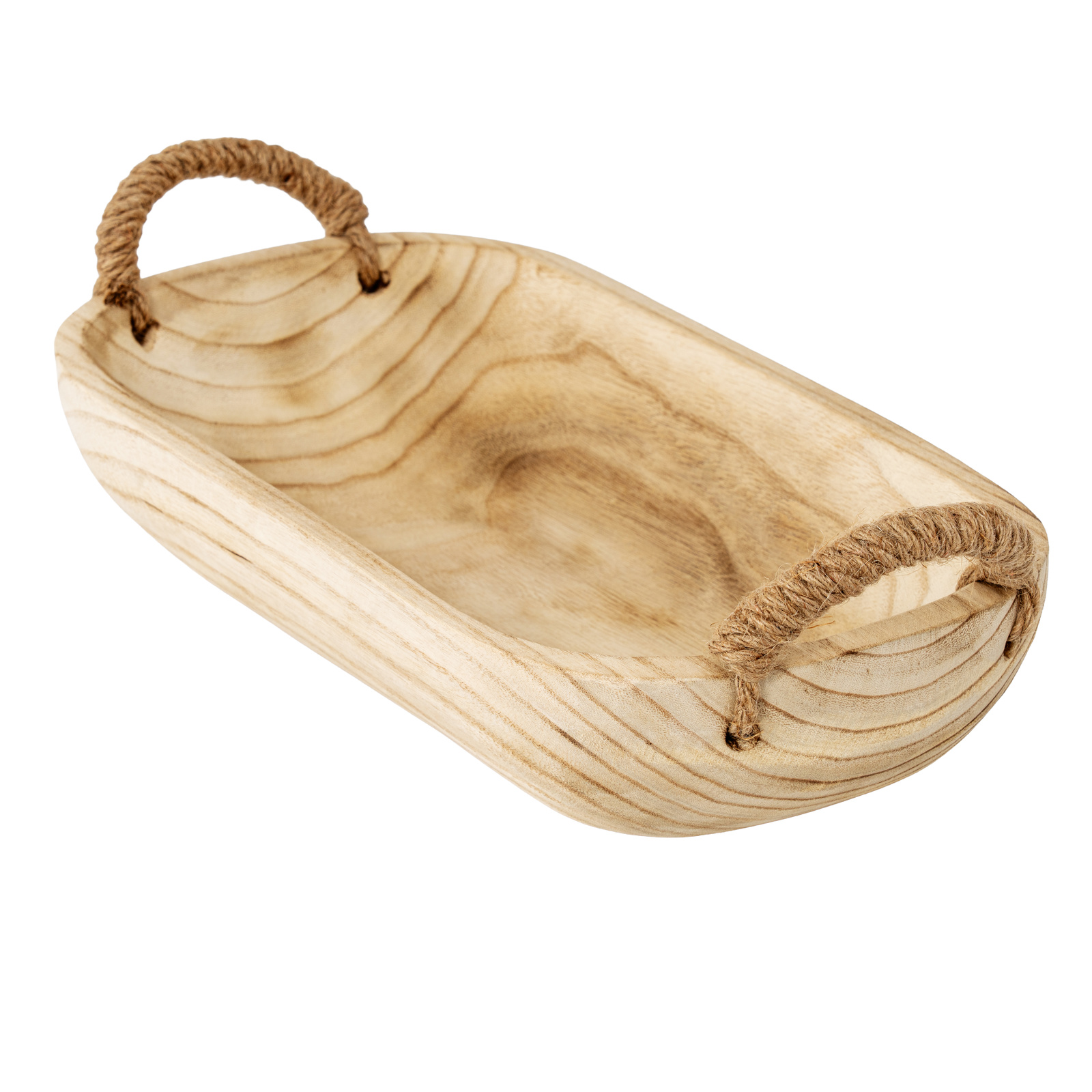 Set Of 2 Artisan Deep Rectangular Trays With Rope Handles - Image 5
