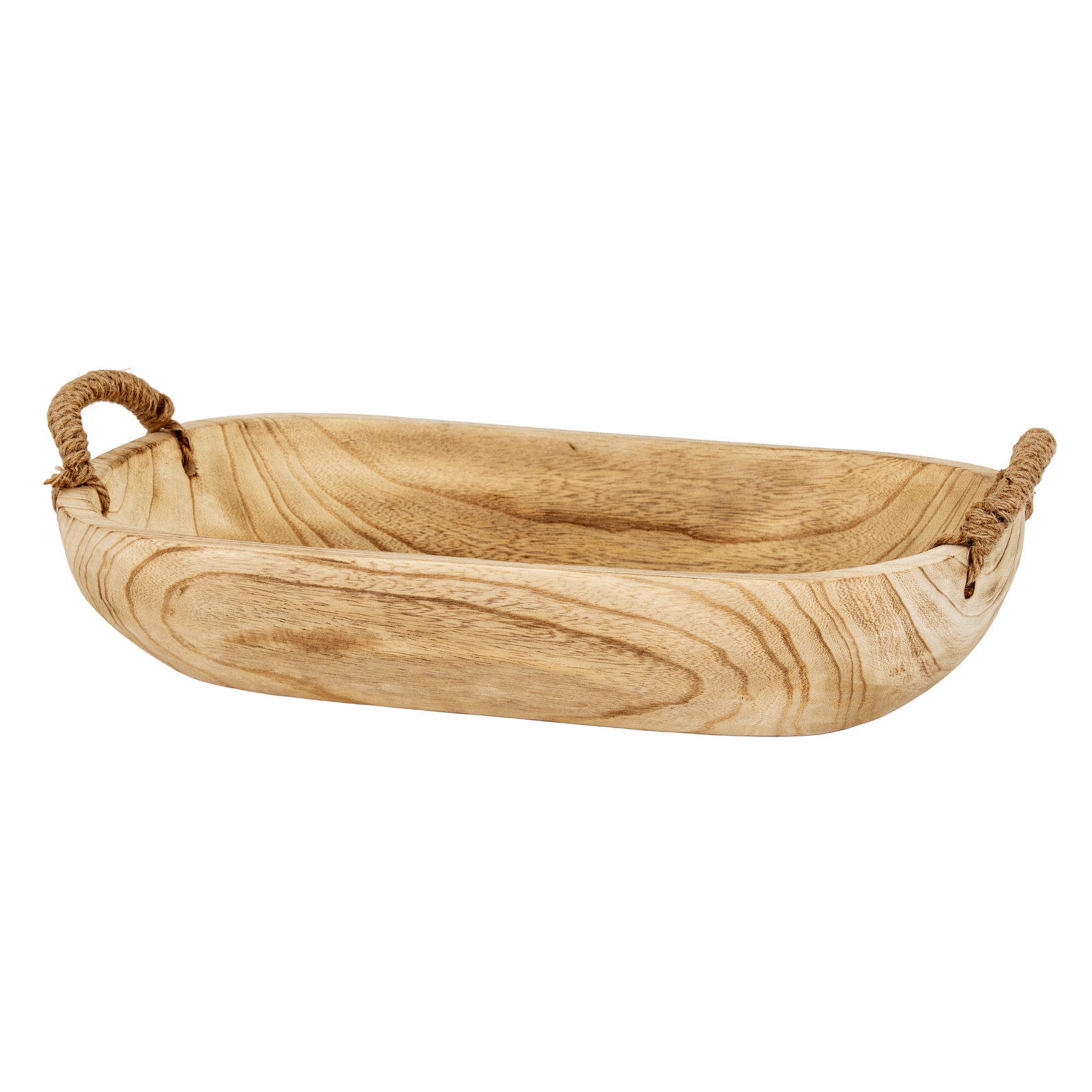 Set Of 2 Artisan Deep Rectangular Trays With Rope Handles - Image 6