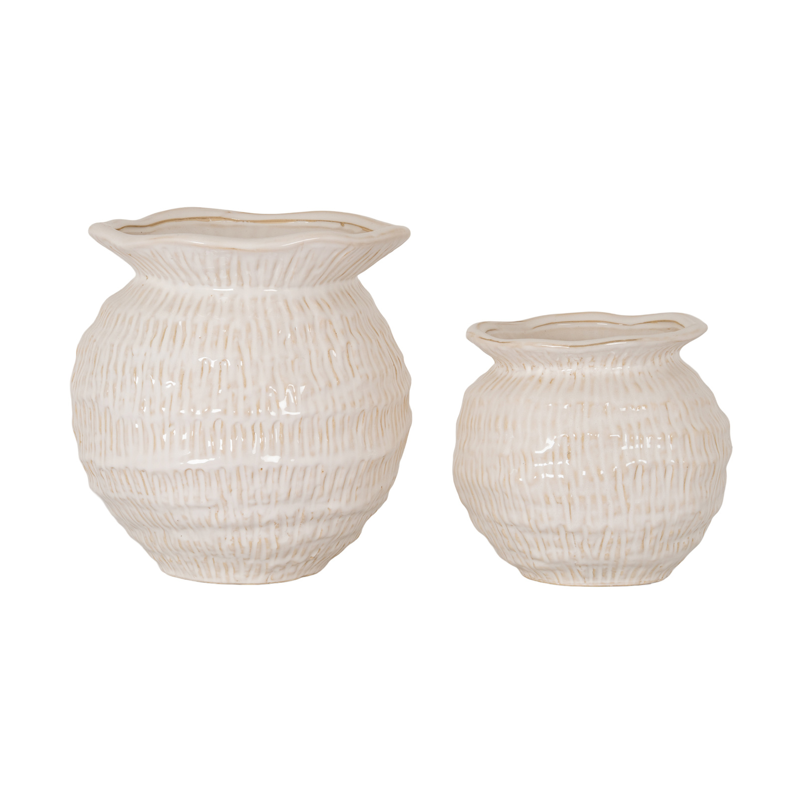 Wavy Rim Small Round Vase - Image 2