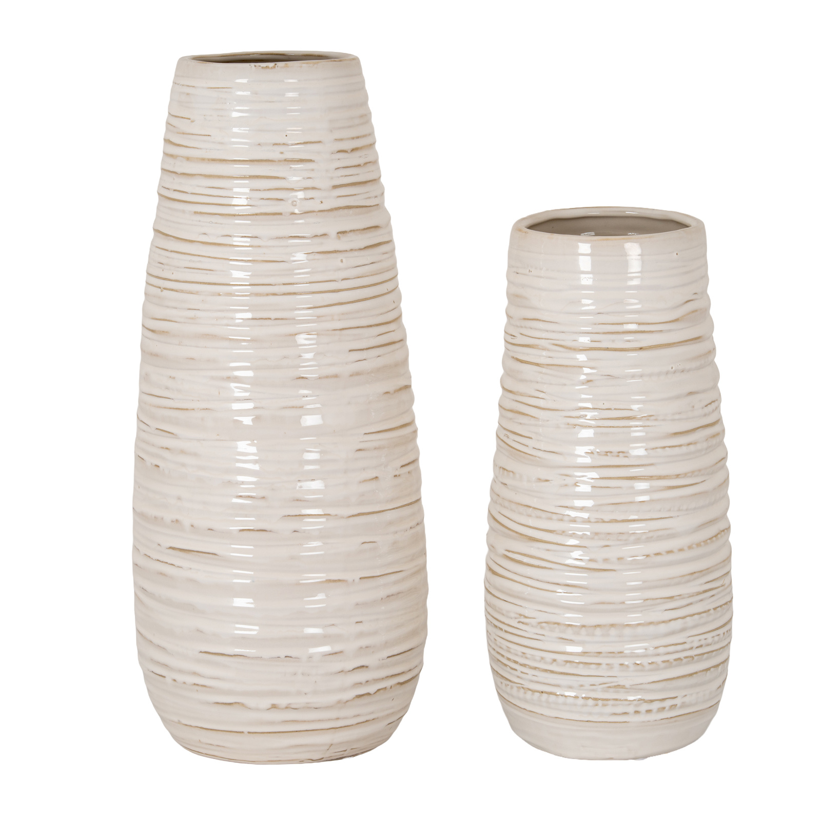 Medium Ribbed Ceramic Column Vase - Image 2