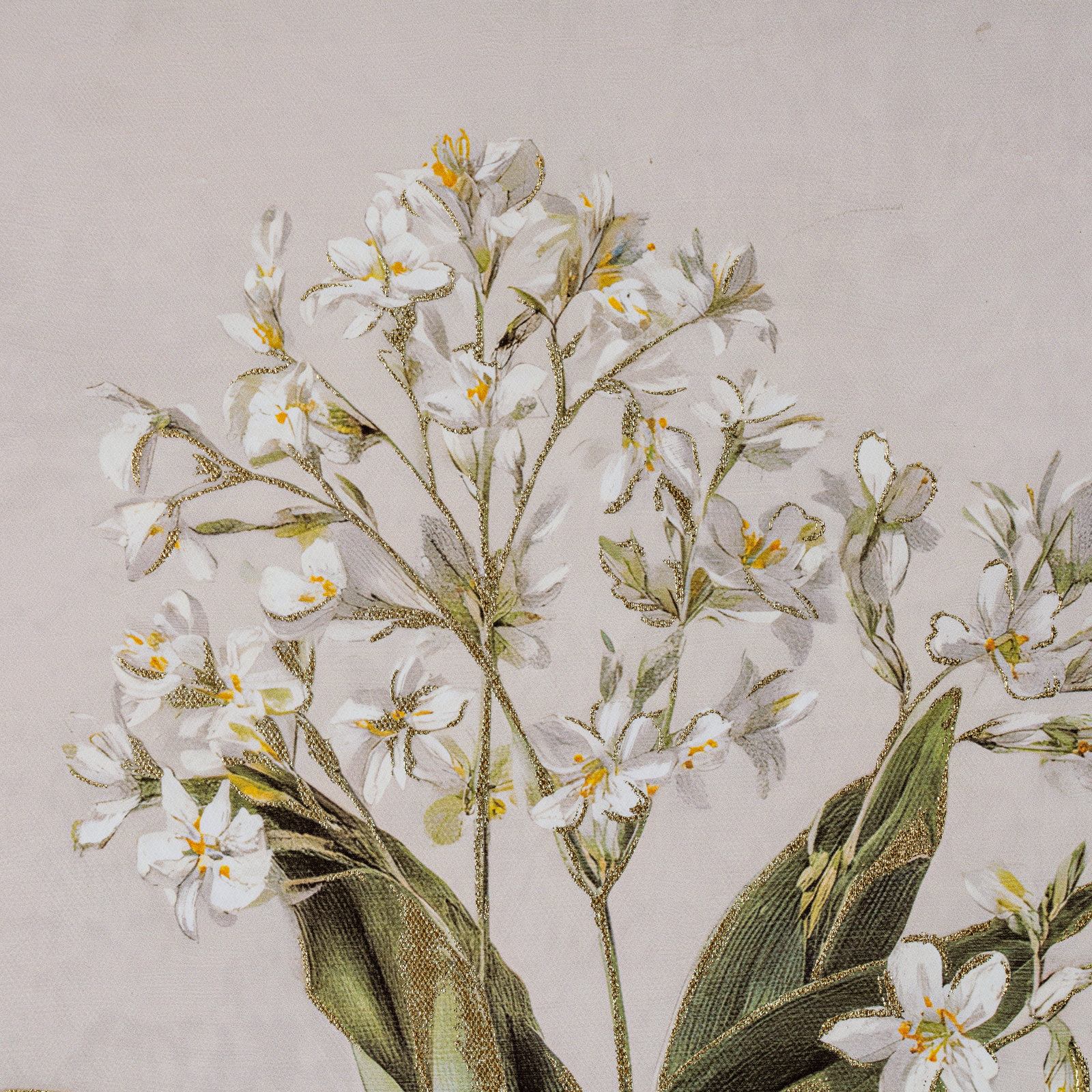 Flora & Fauna Collection White Wildflower on Linen in Frame - Image 2