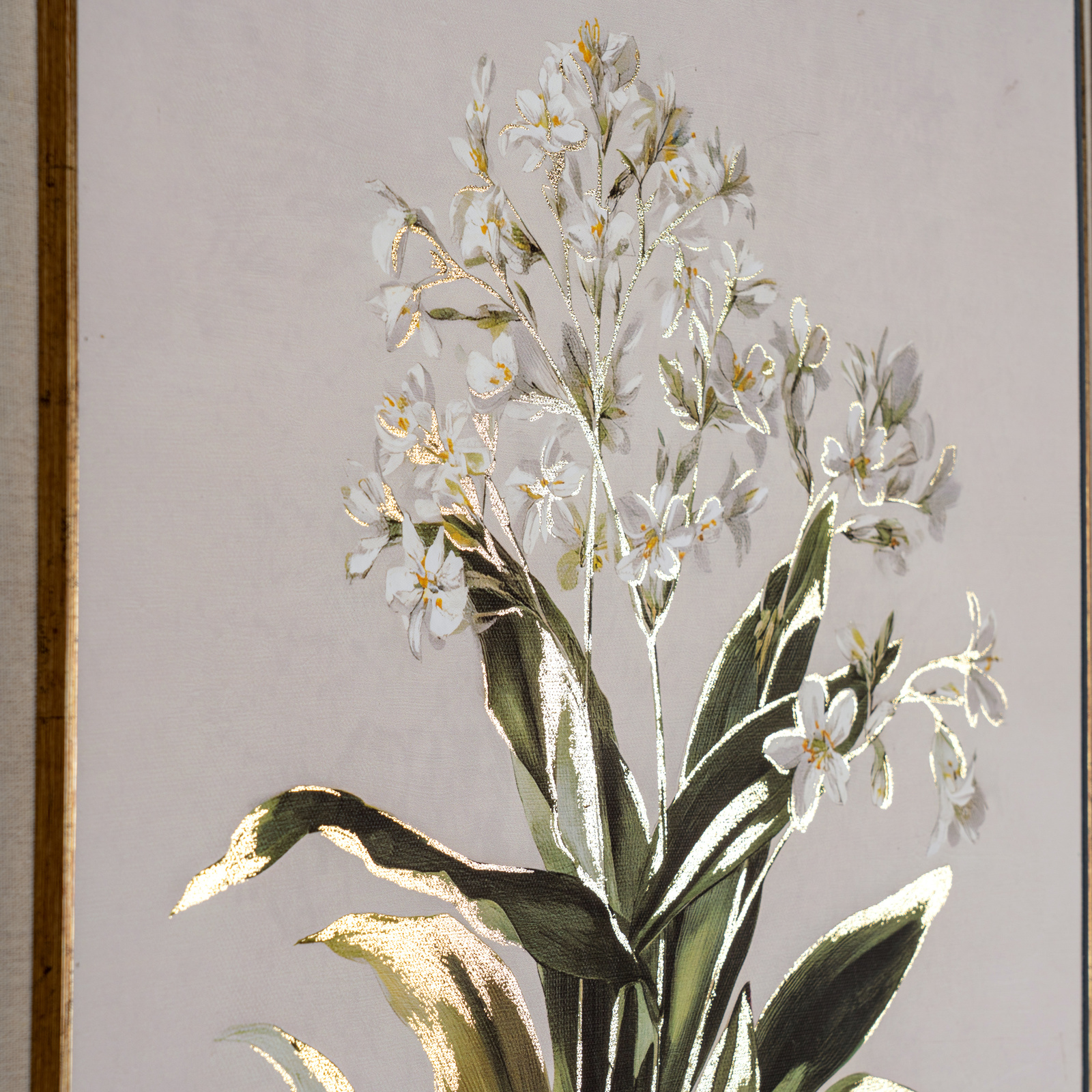 Flora & Fauna Collection White Wildflower on Linen in Frame - Image 5
